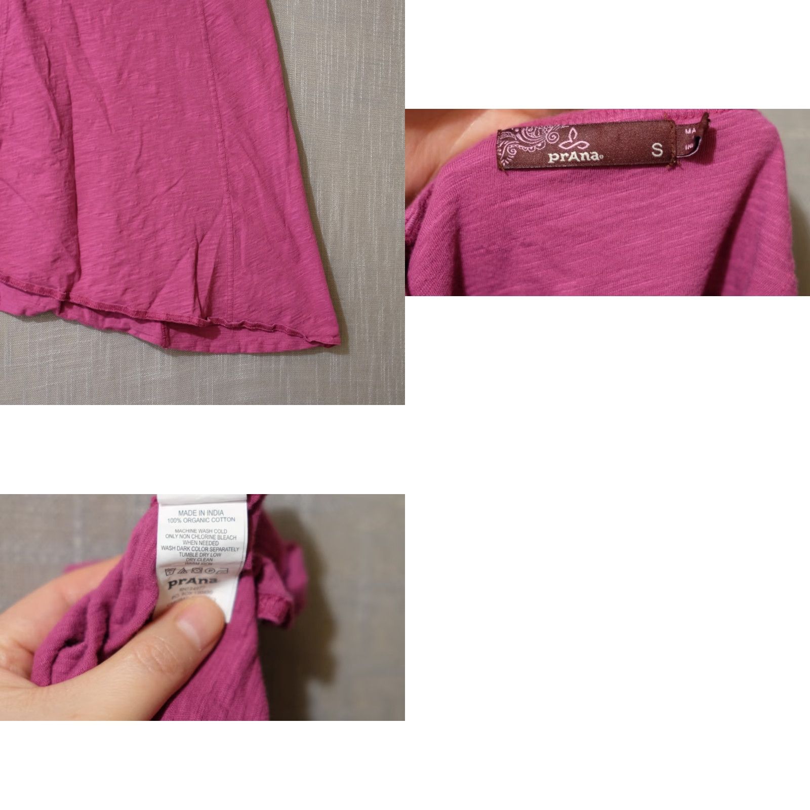 Prana PrAna Skirt Womens S Raspberry 100% Cotton Asymmetric Side A-Line #A13-3 Size 28" / US 6 / IT 42 - 8 Thumbnail