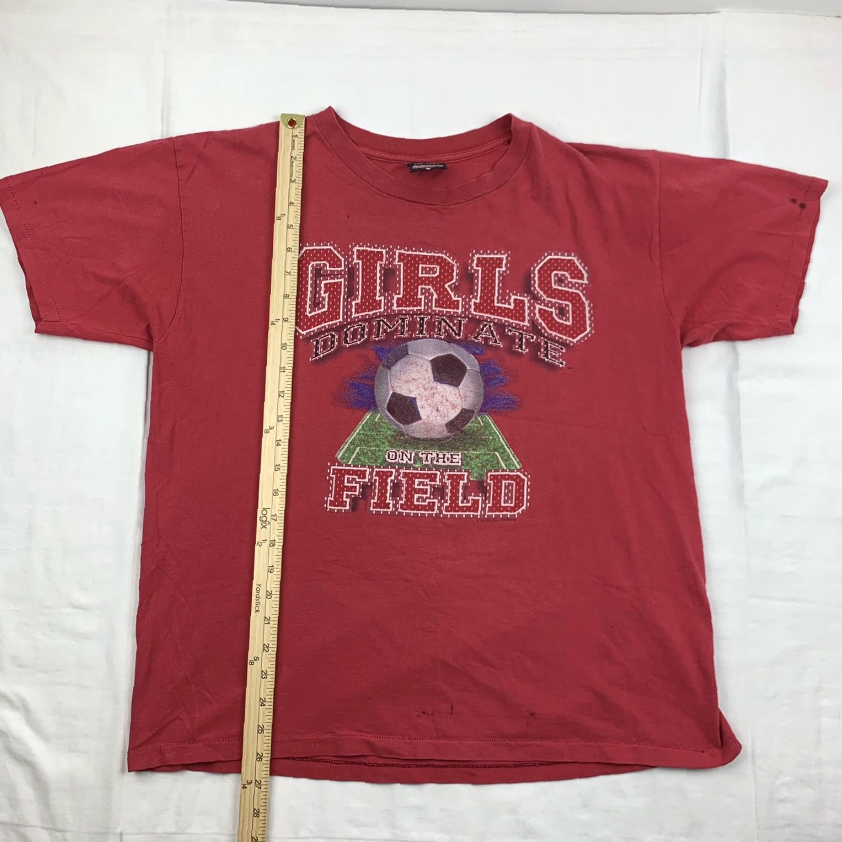 Bally VINTAGE Big Ball Sports T Shirt Womens Large Red Dominate On The Field Soccer Shirt Adult L Women Red 90s Sports Soccer Size L / US 10 / IT 46 - 7 Thumbnail