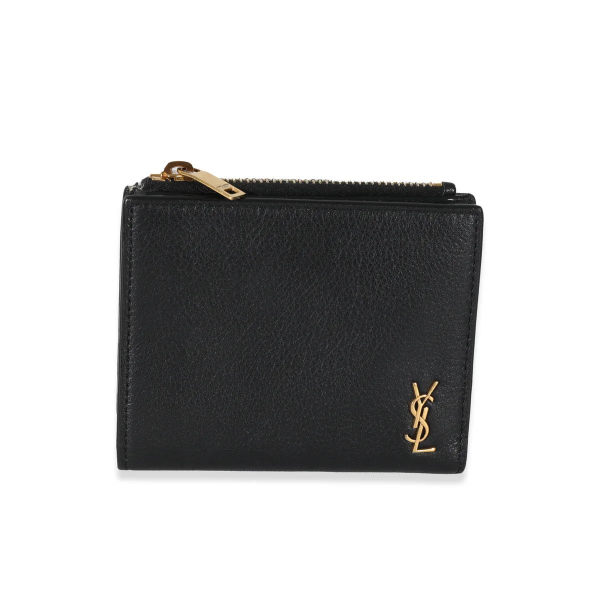 Saint Laurent Paris o1b1hav110924 Size: OS / Tiny BI-Fold ID Wallet in Black Size ONE SIZE - 1 Thumbnail