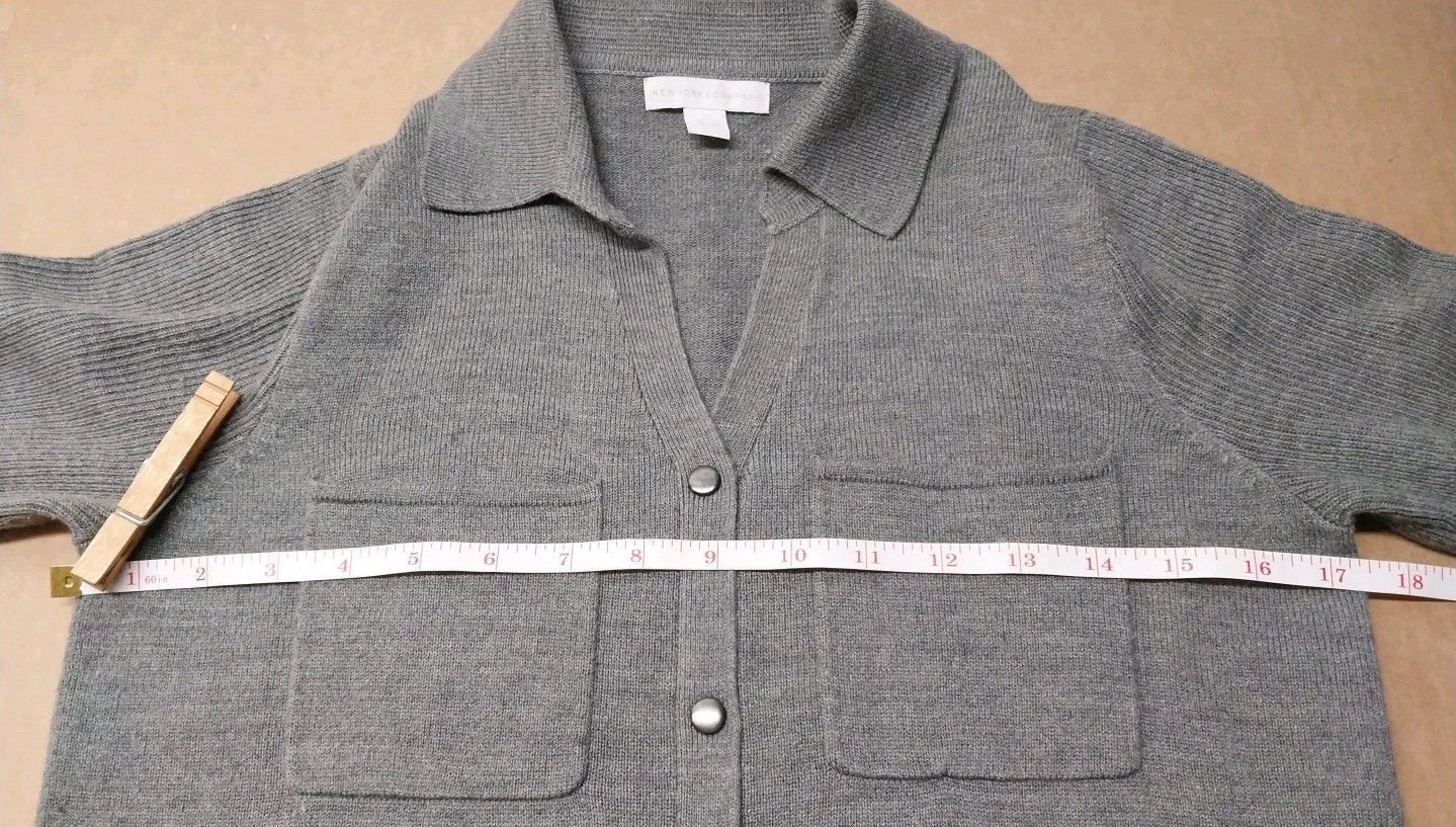 Other New York Co Women XS Gray Cozy Knit Sweater Dress Buttons Size XS / US 0-2 / IT 36-38 - 6 Thumbnail