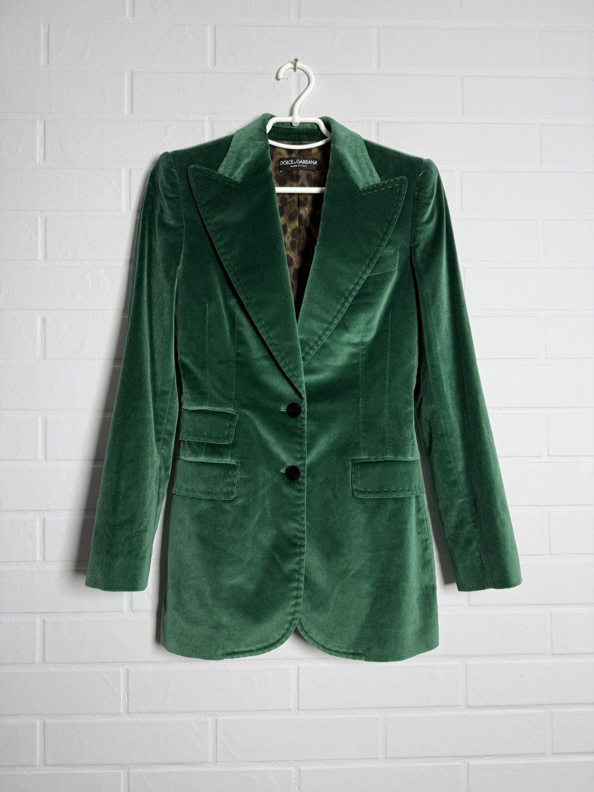 Dolce & Gabbana Dolce & Gabbana Velour Trouser Suit Green IT 40-42 US 4-6 Size XS / US 0-2 / IT 36-38 - 4 Thumbnail