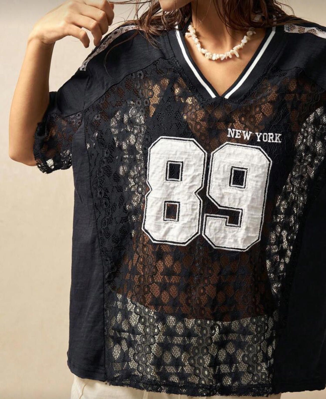 Other Star Lace Mesh Black Jersey Number 89 New York Size L / US 10 / IT 46 - 1 Thumbnail