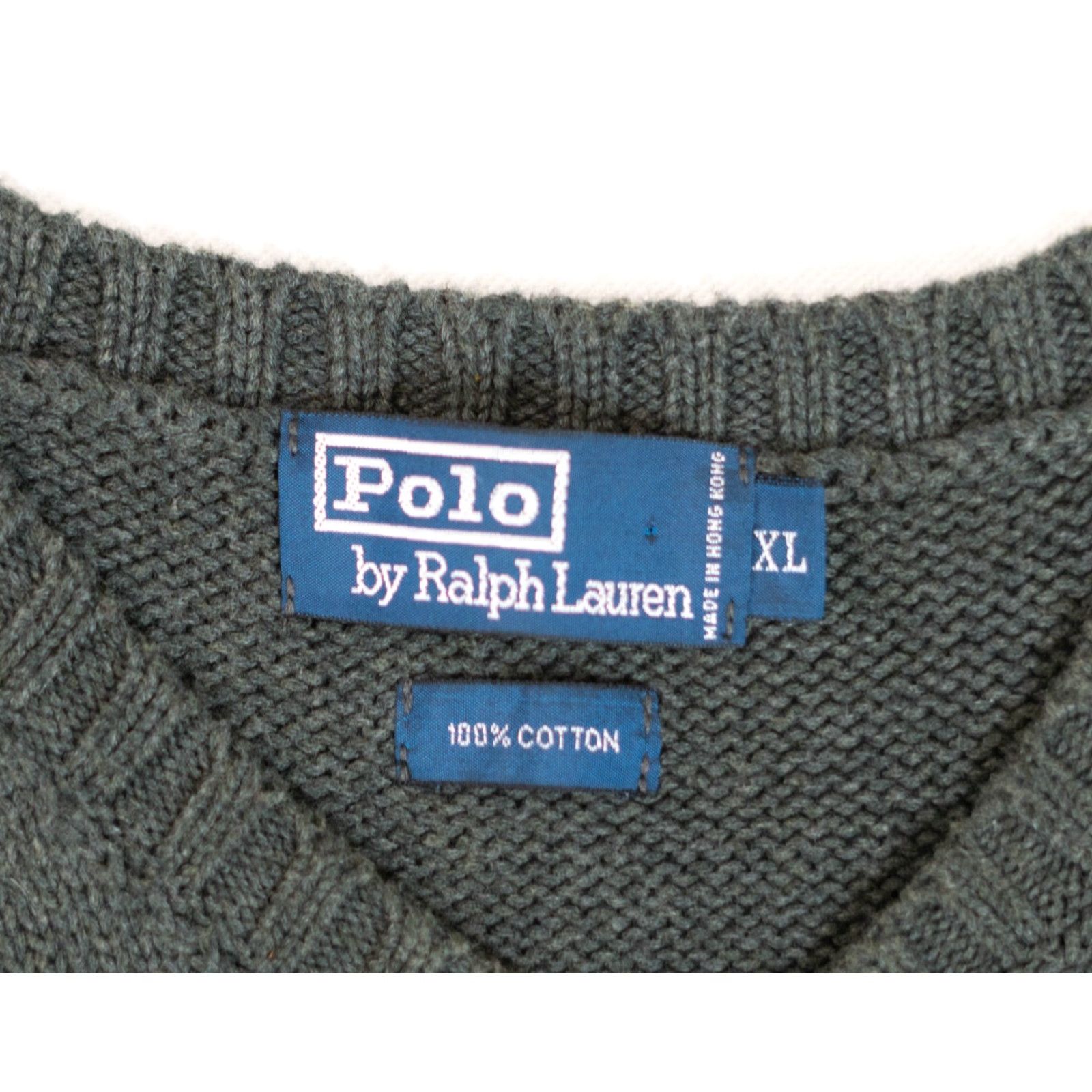 Polo Ralph Lauren VINTAGE Polo Ralph Lauren Knit Sweater Vest Mens XL Gray 100% Cotton 80s 90s Size US XL / EU 56 / 4 - 2 Thumbnail