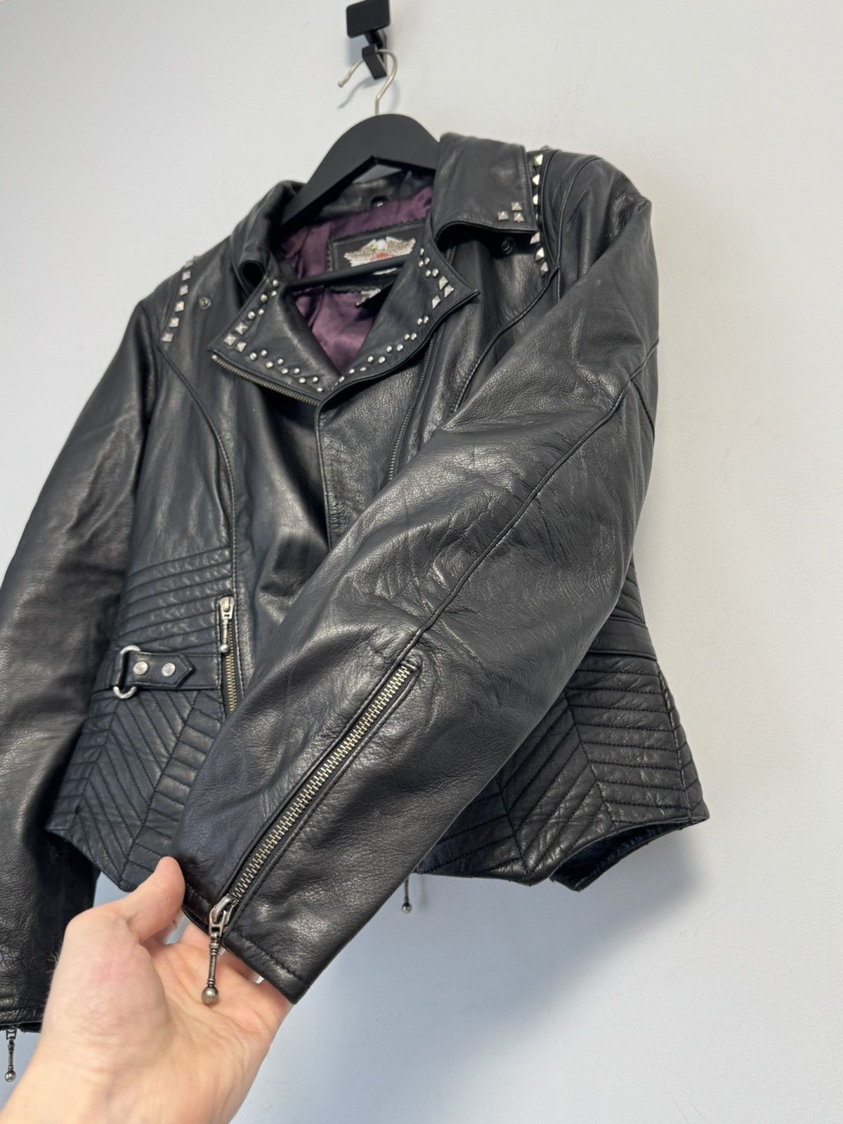 Harley Davidson Harley Davidson Vintage 90’S Leather Jacket Women’s Moto Size S / US 4 / IT 40 - 18 Thumbnail