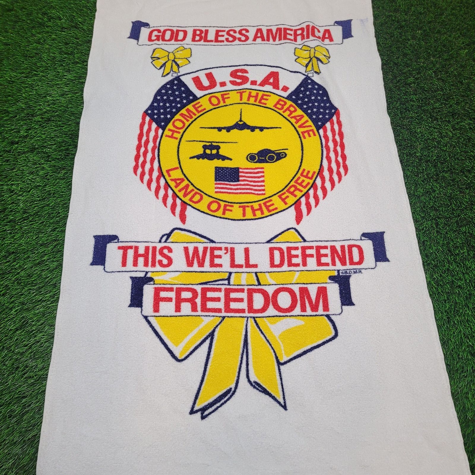 Vintage VTG Operation Desert Storm Patriotic Towel USA Yellow Ribbon Size ONE SIZE - 1 Thumbnail