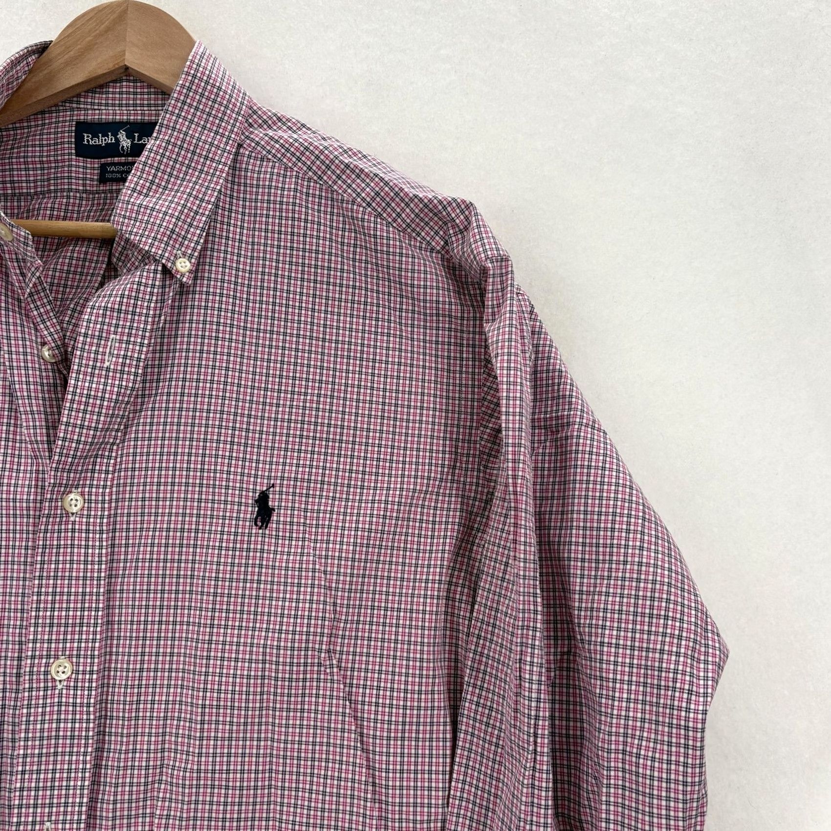 Ralph Lauren VINTAGE Ralph Lauren Shirt Mens Red Check Long Sleeve Yarmouth 15.5 34/35 90s Size US L / EU 52-54 / 3 - 2 Thumbnail