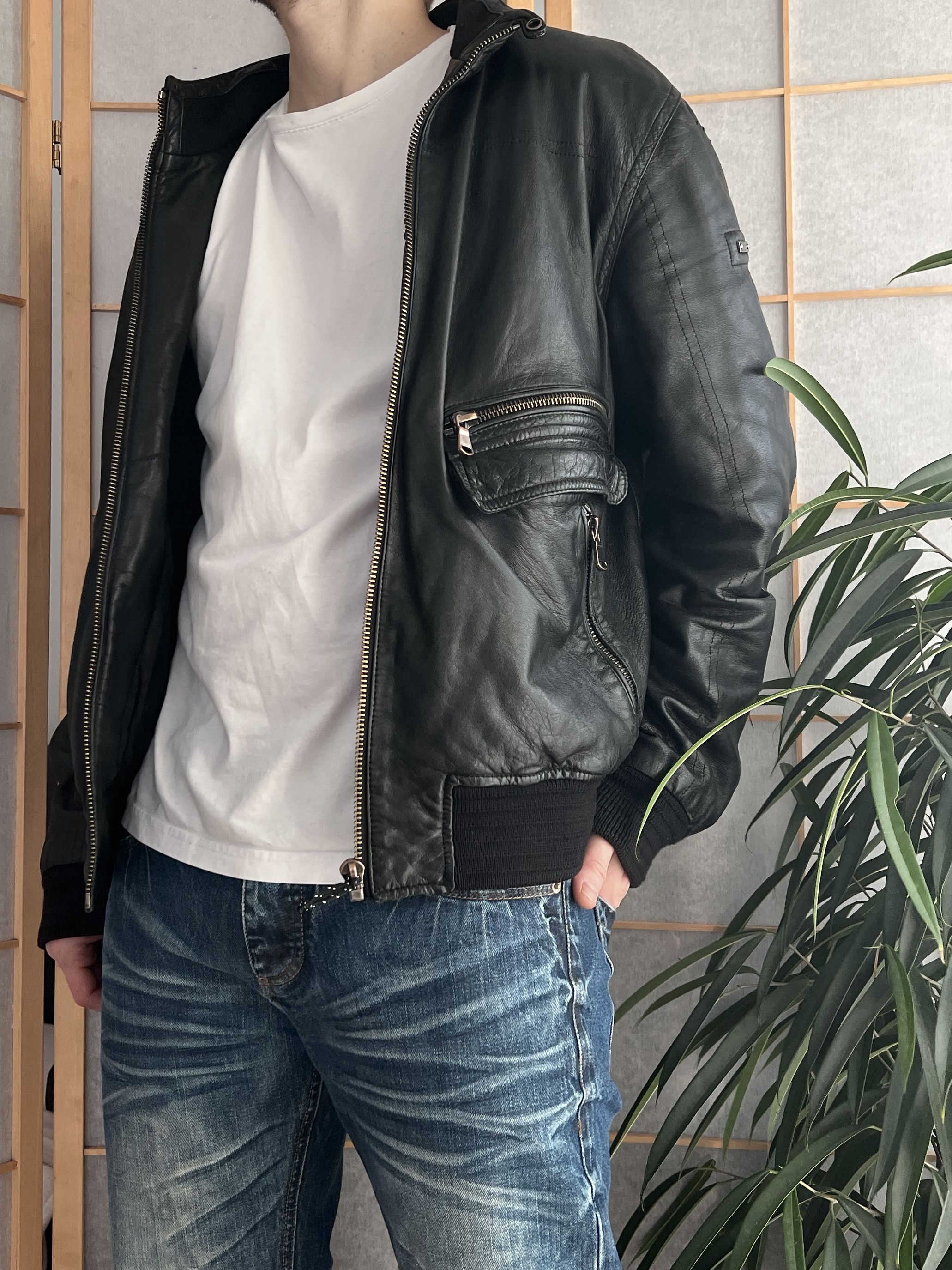 If Six Was Nine Vintage 2000s leather bomber jacket baggy boxy y2k japanese Size US L / EU 52-54 / 3 - 7 Thumbnail