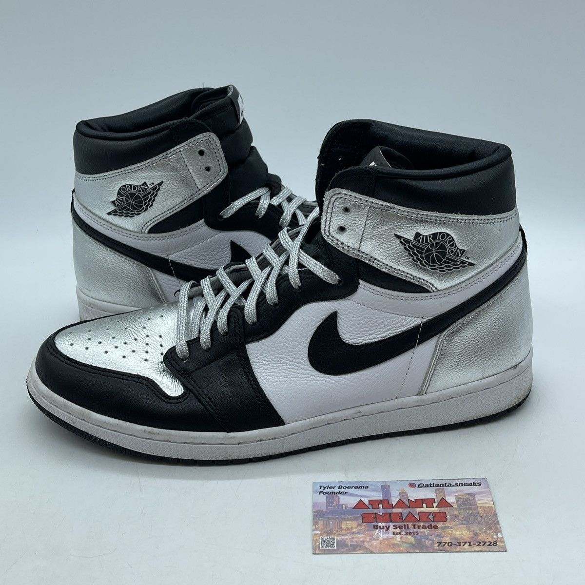 Jordan Brand Wmns air Jordan 1 high silver toe Size US 11.5 / IT 41.5 - 1 Thumbnail