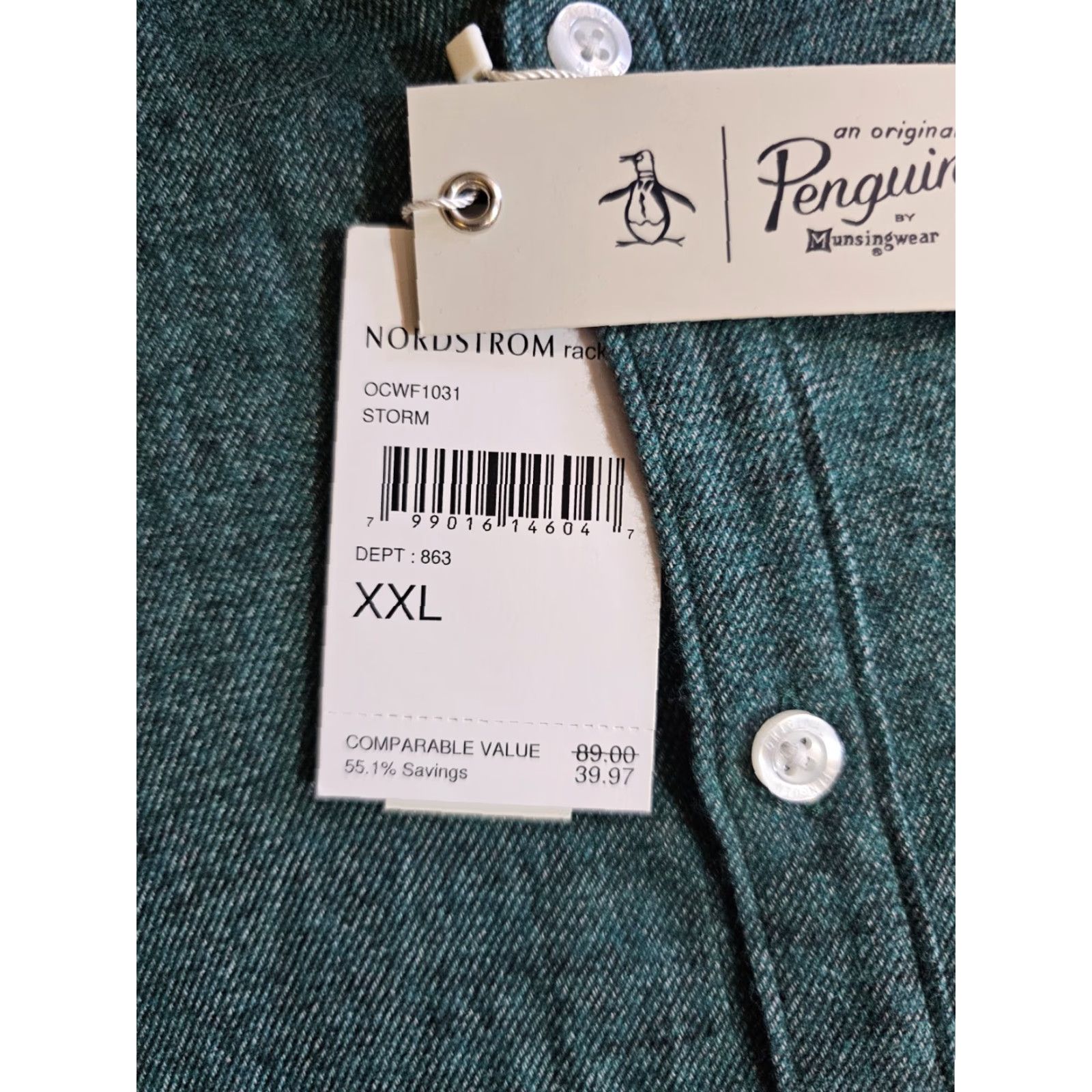 Original Penguin VINTAGE Original Penguin Button-Up Shirt Mens 2XL Green Shirt Classic Preppy Size US XXL / EU 58 / 5 - 6 Thumbnail