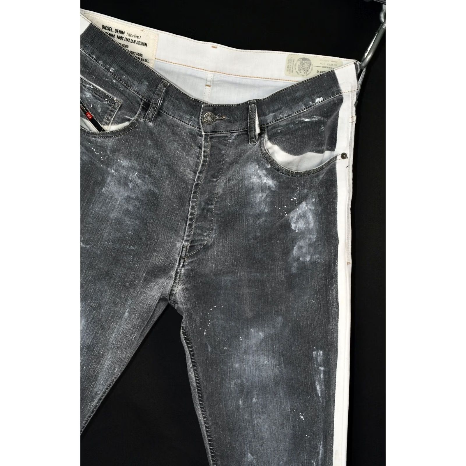 Diesel Diesel D-EETAR-SP 0094N TAPERED FIT Denim Jeans W33/L34 Men's Distressed Gray Cotton Polyester Size US 33 - 5 Thumbnail
