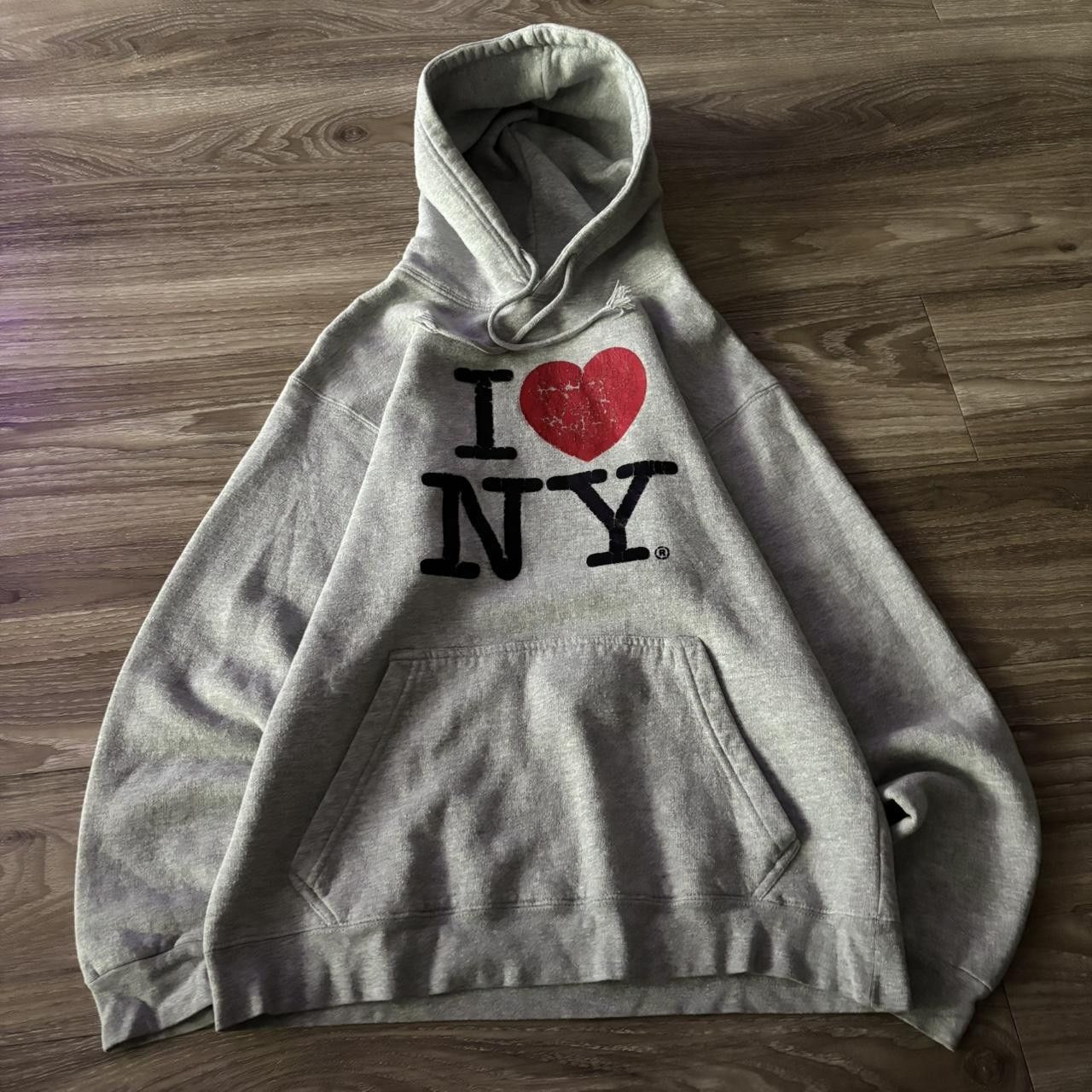 Vintage Crazy Vintage Y2K/2000s Grey “I Love NY” Streetwear Skater Hoodie! Size S Size US S / EU 44-46 / 1 - 1 Thumbnail