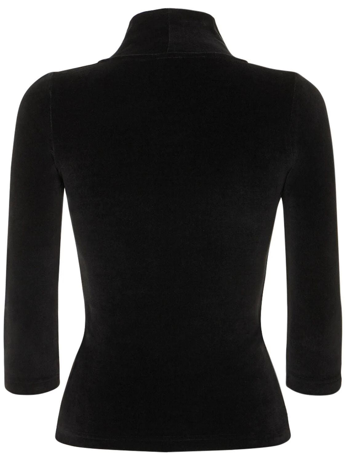 Balenciaga o1mt1gz0924 Scarf Fitted Turtleneck Blouse in Black Size XS / US 0-2 / IT 36-38 - 2 Thumbnail