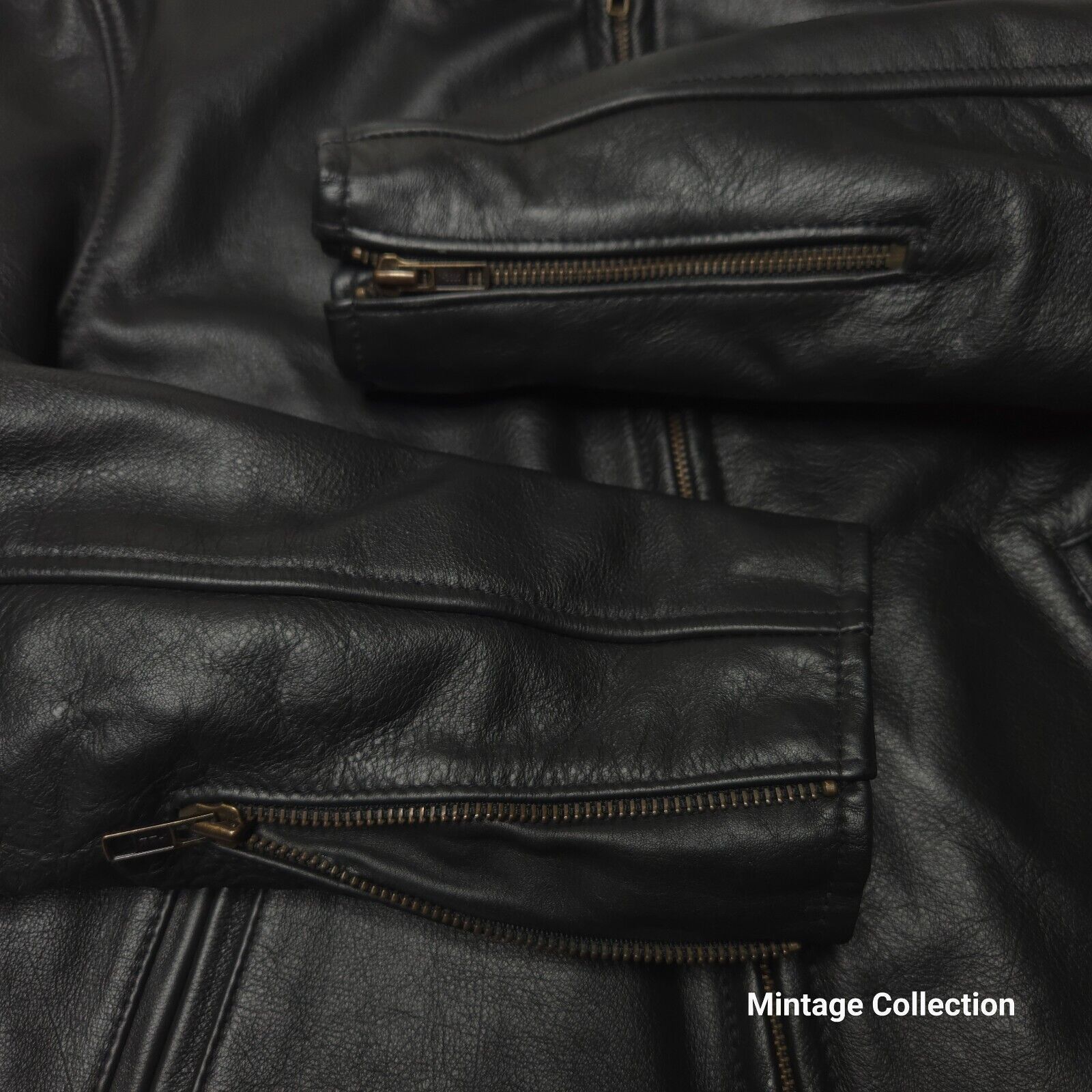 Other VINTAGE JOHNSON LEATHERS BLACK LEATHER MOTORCYCLE JACKET 8 Size M / US 6-8 / IT 42-44 - 7 Thumbnail