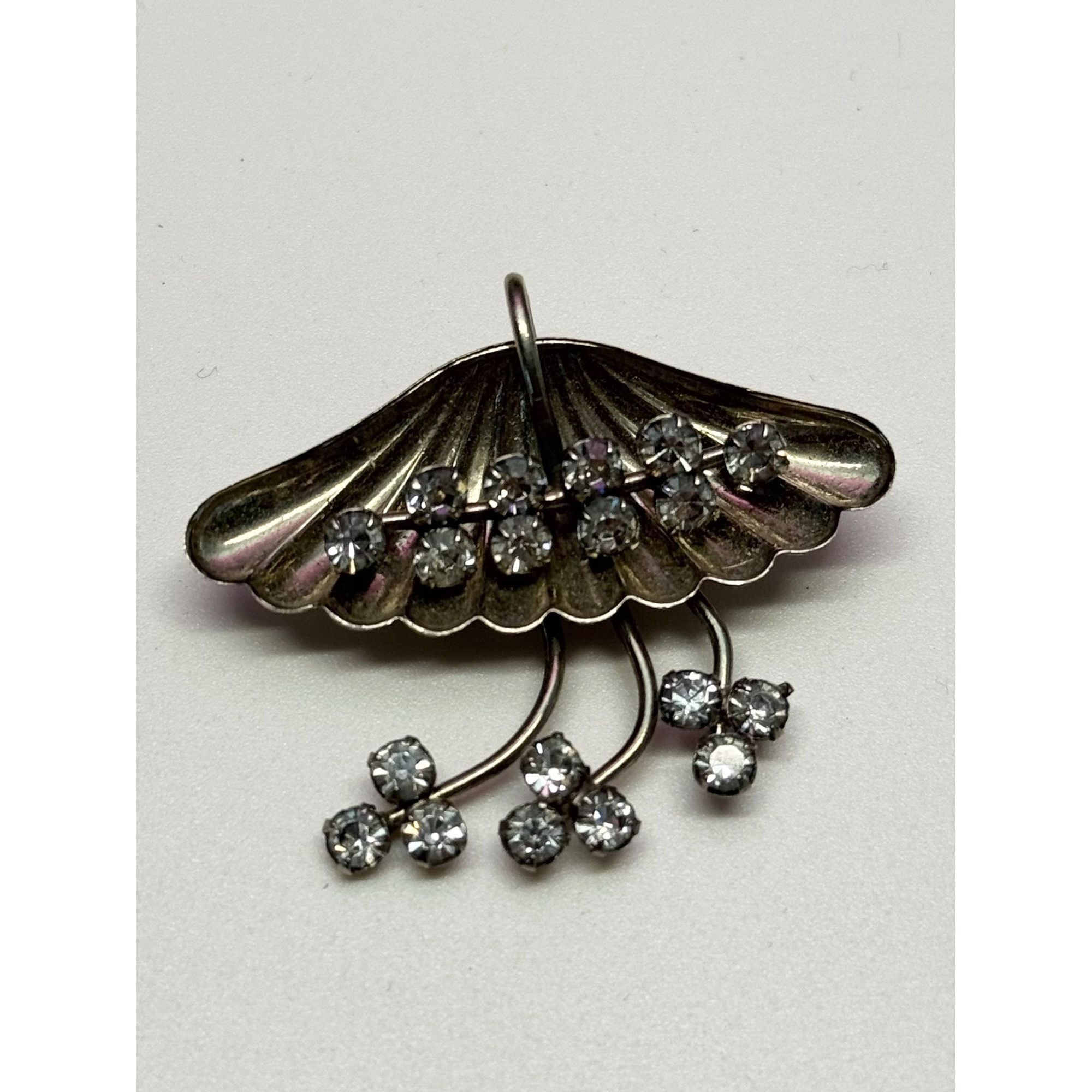 Vintage Vintage silver rhinestone brooch pin pendant Size ONE SIZE - 2 Thumbnail