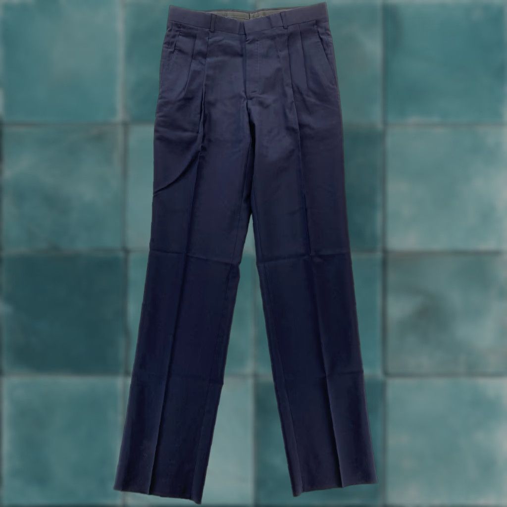 Vintage Vintage Fashionaire McDonalds Work Pants Mens 34 Reg Navy Blue Wool Blend 1989 Size US 34 / EU 50 - 1 Thumbnail