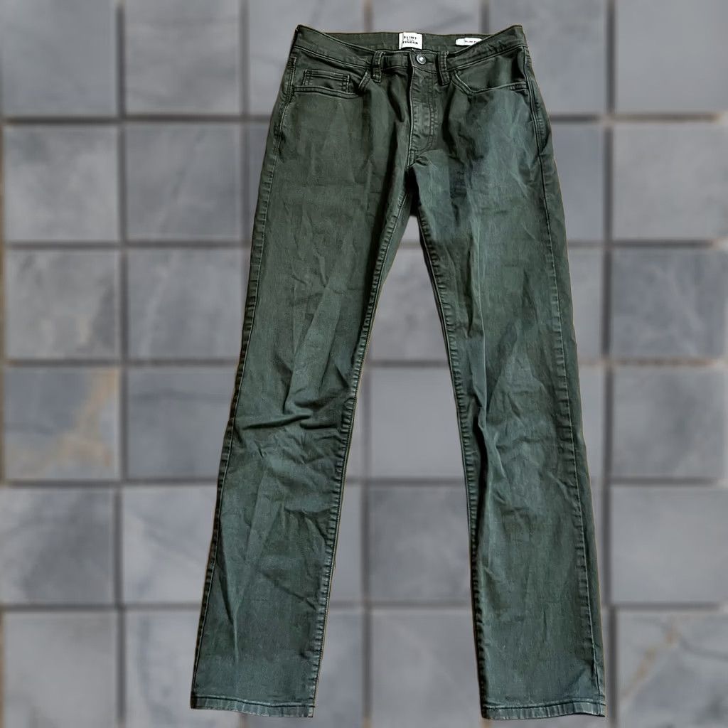 Vintage Flint & Tinder Mens Pants Green Slim Fit Chino Casual Preppy Pockets Logo 28 x30 Size US 28 / EU 44 - 1 Thumbnail