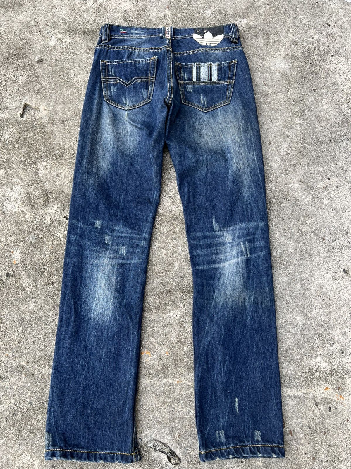 Adidas × Diesel 💥Vintage Diesel Industry x Adidas Distress Jean Size US 29 - 2 Thumbnail
