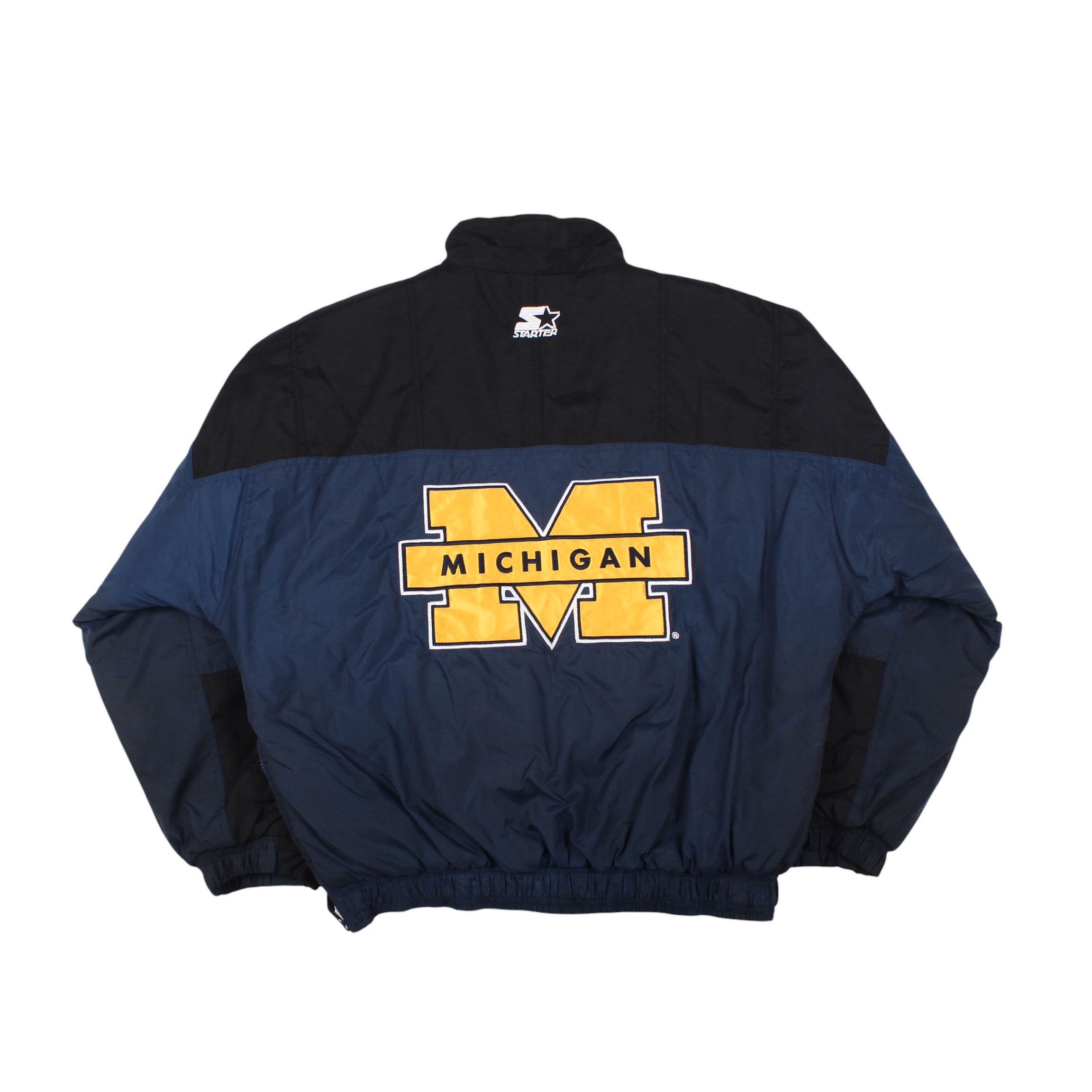 Starter Vintage Michigan Wolverines Jacket Starter 90s NCAA Pullover Size US M / EU 48-50 / 2 - 2 Thumbnail