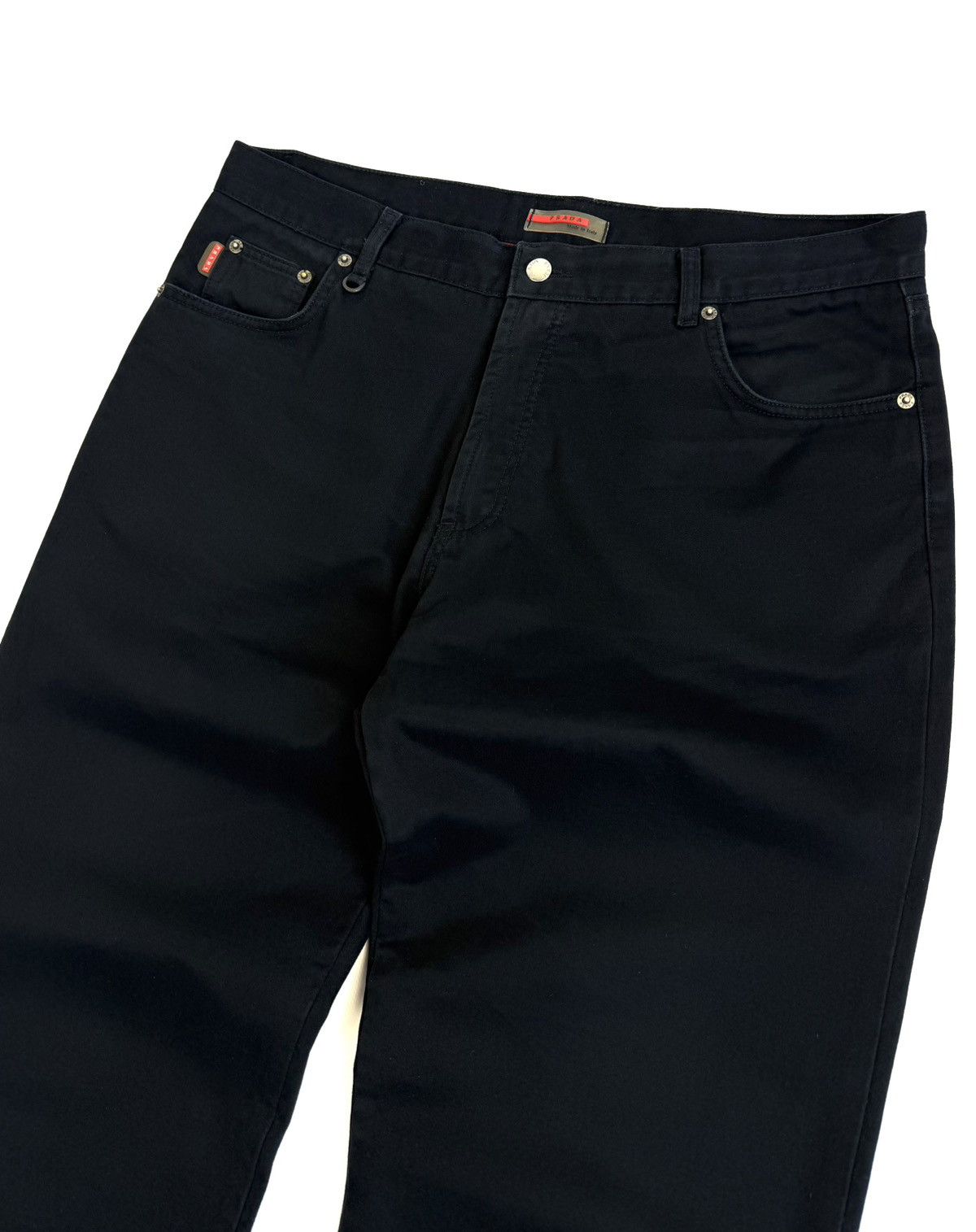 Prada 90-00s Prada Linea Rossa Archive Black Pants Red Tab Vintage Size US 38 / EU 54 - 6 Thumbnail