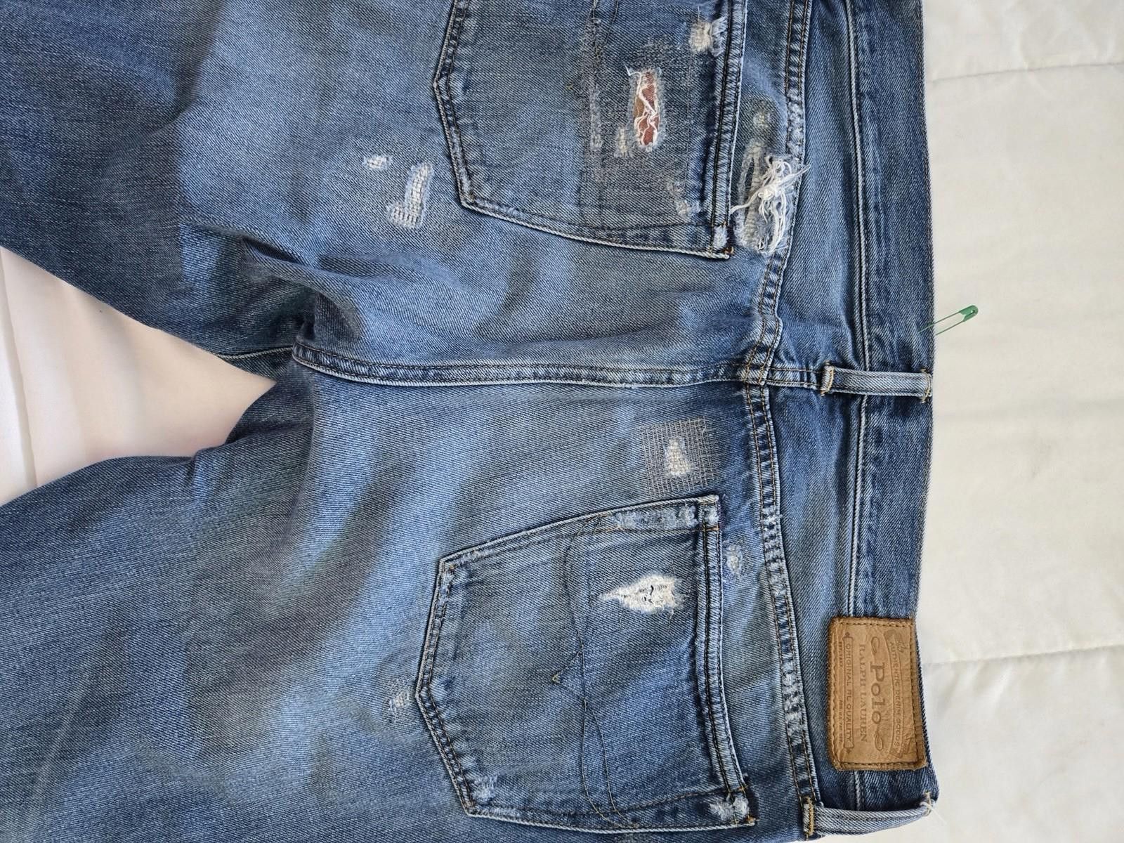 Polo Ralph Lauren Polo Ralph Lauren Slim Patch Distress Denim Jeans 31/30 Size US 31 - 6 Thumbnail