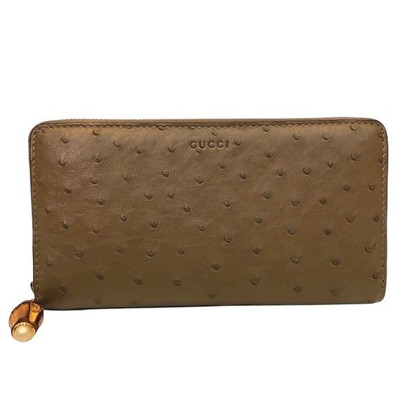 Gucci Gucci 453158 Ostrich Long Wallet Leather Long Wallet 453158 DUTY FREE for USA