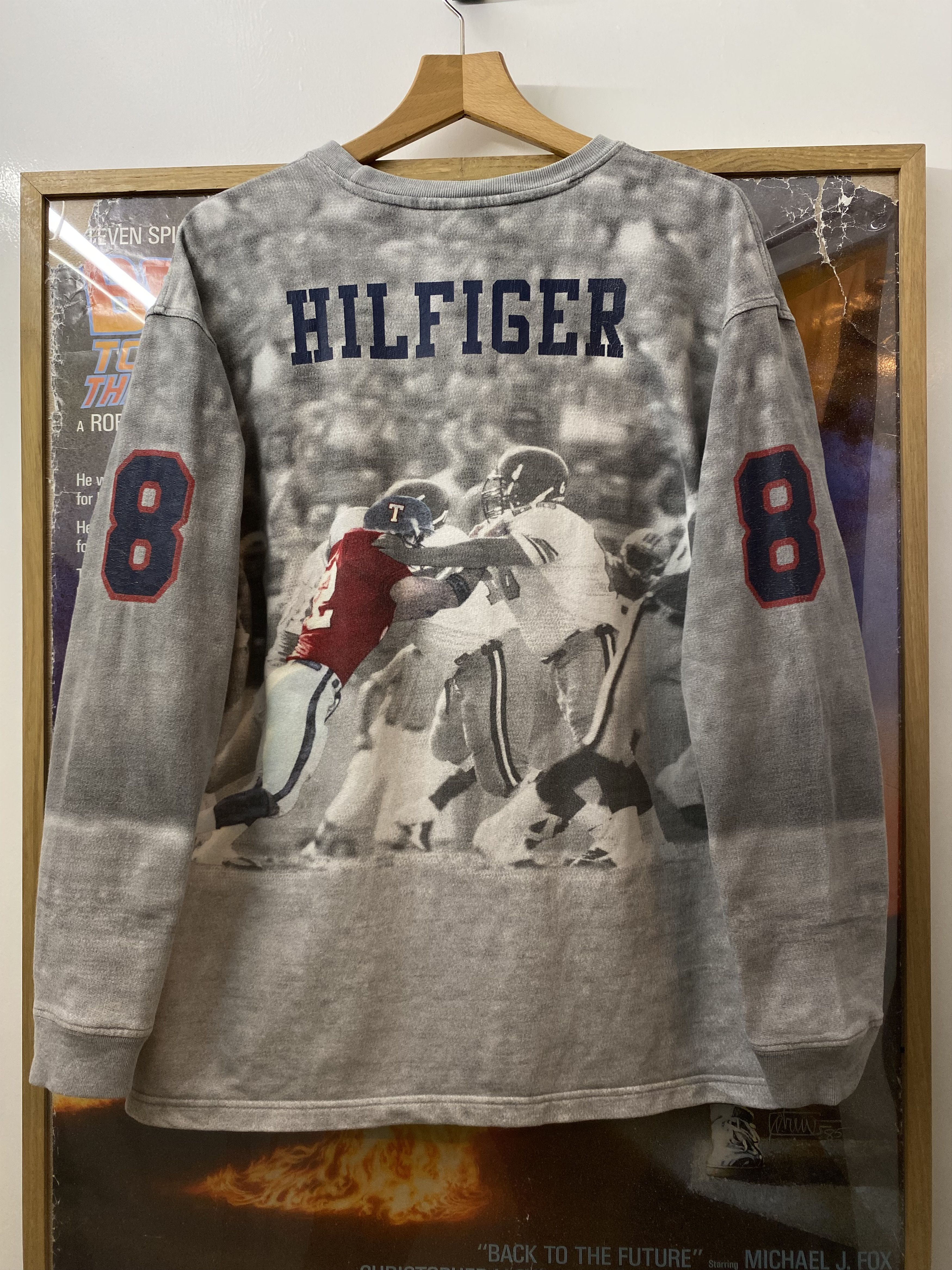 Tommy Hilfiger 90s Vintage Tommy Hilfiger NFL Number 8 AOP Sweatshirt Size US XL / EU 56 / 4 - 1 Thumbnail