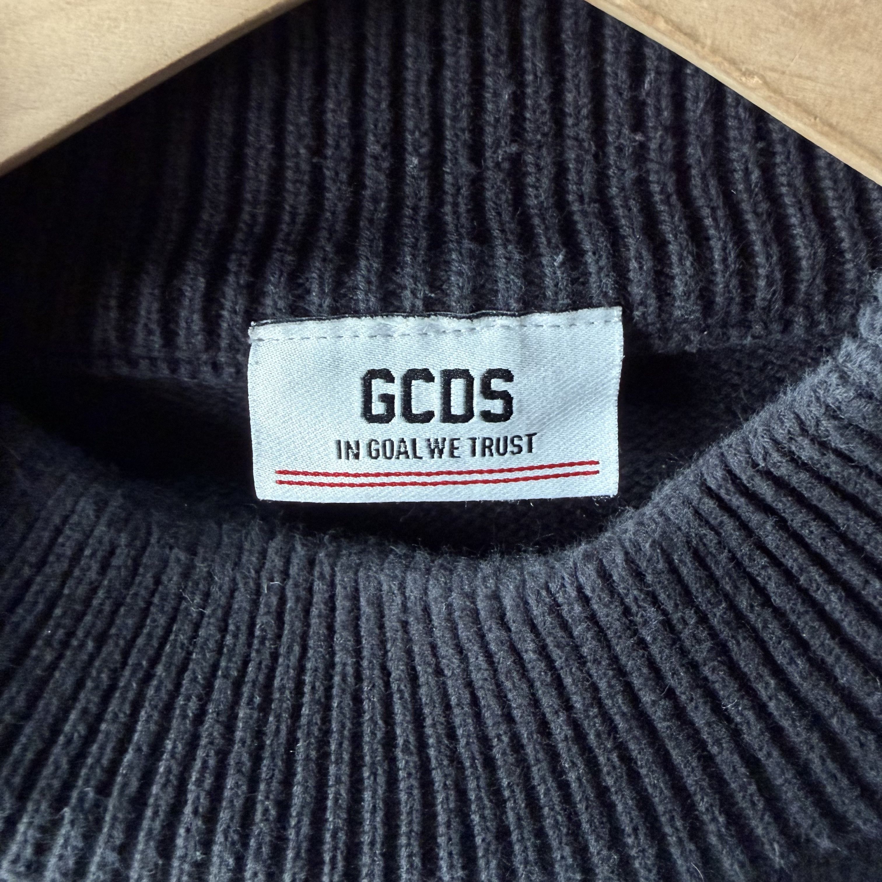 GCDS GCDS Logo Band Knit Sweater Mens Merino Wool Blend Size US M / EU 48-50 / 2 - 8 Thumbnail
