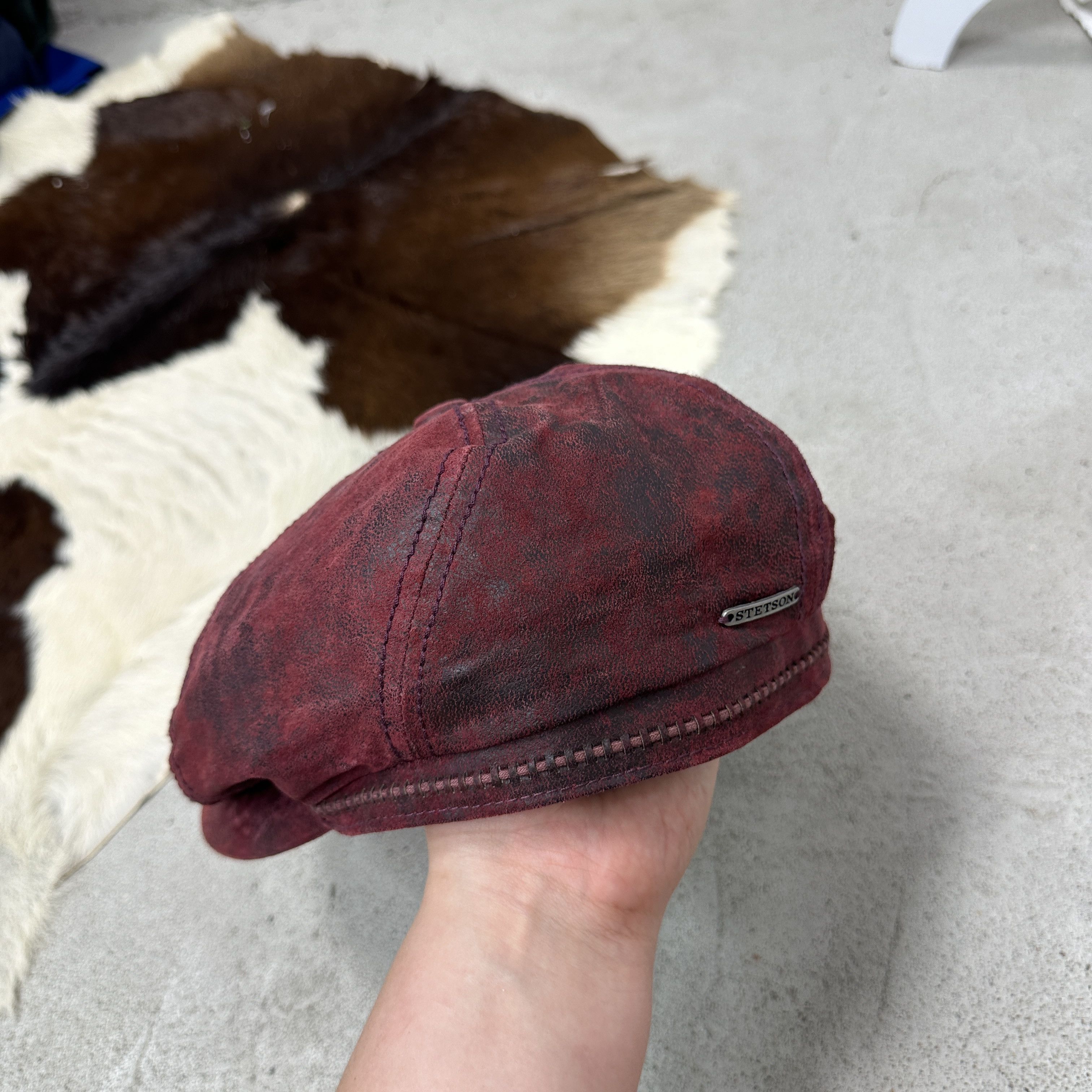 Stetson Vintage Streetwear Old School Stetson Flat Cap Y2K Size 36 - 8 Thumbnail
