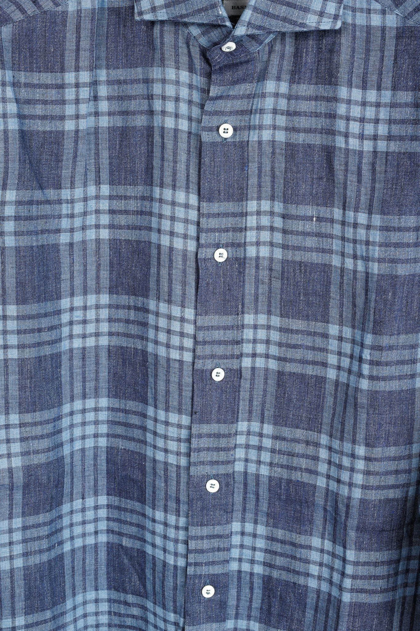 Brunello Cucinelli Brunello Cucinelli Plaid-Linen Button-Up Basic Fit Shirt Size US S / EU 44-46 / 1 - 7 Thumbnail