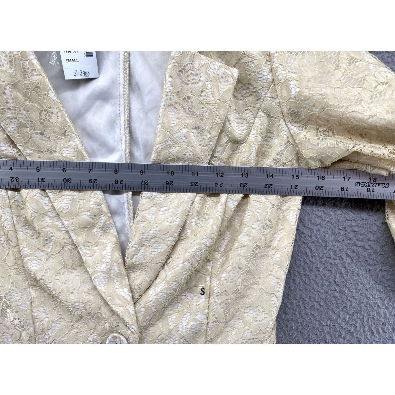 Vintage Maurices Blazer Jacket Women’s Yellow Floral Lace 1 Button Size S Vintage No Size S / US 4 / IT 40 - 4 Thumbnail