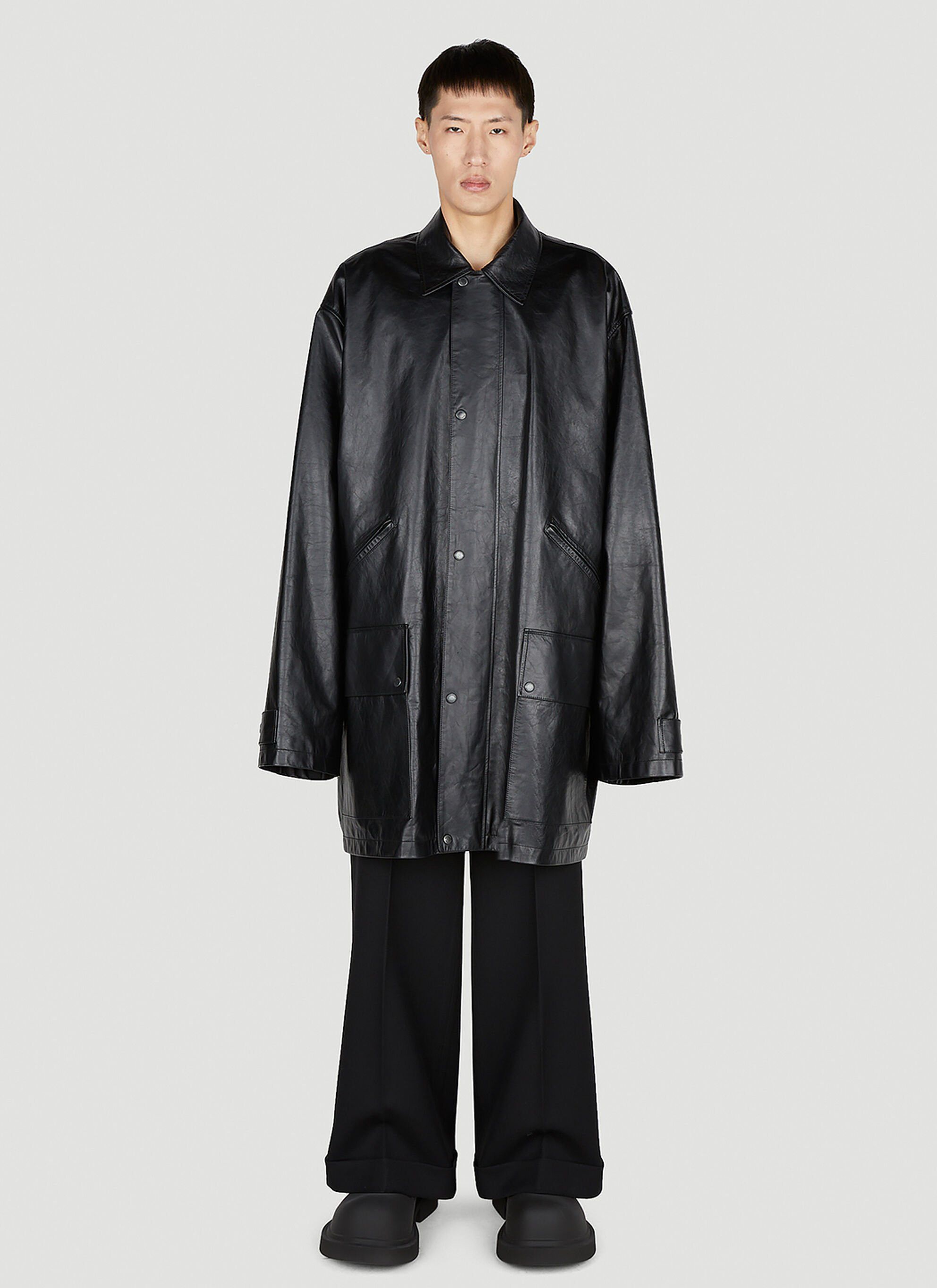 Balenciaga $7.5K VALUE Leather Parka Coat Size US XXL / EU 58 / 5 - 1 Thumbnail