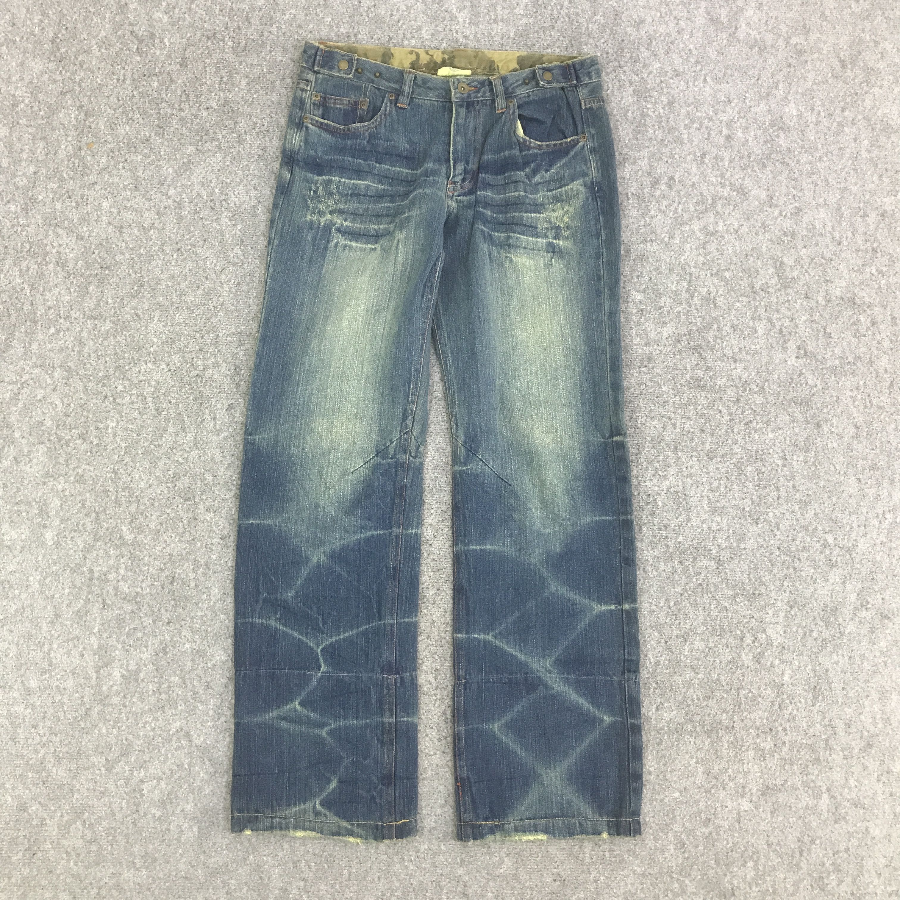 Japanese Brand GUMU BAGGY DENIM PANTS K133B10 Size US 33 - 1 Thumbnail