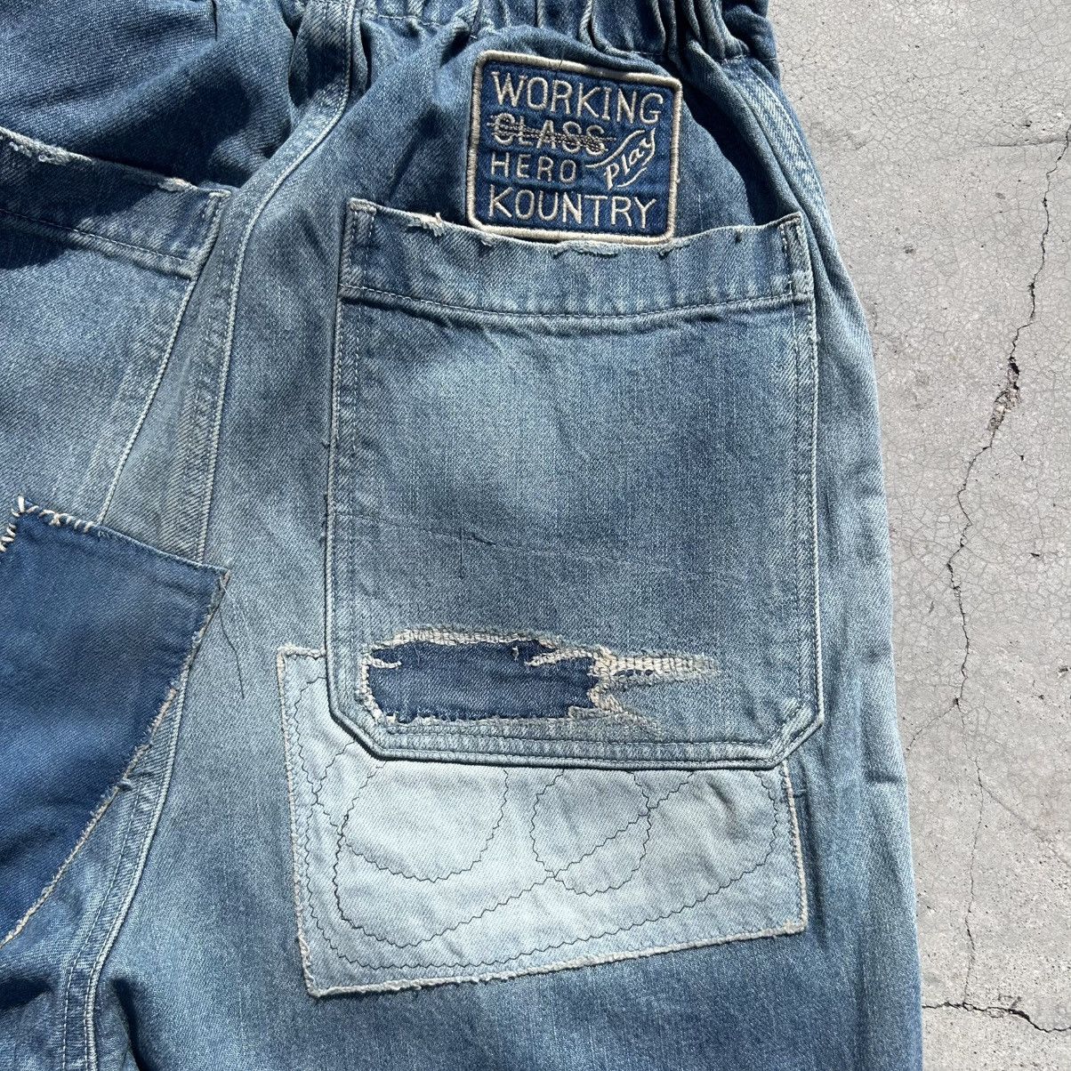 Kapital Kountry Kapital Damaged Denim Patchwork Painter Pants Made in Japan Size US 32 / EU 48 - 11 Thumbnail