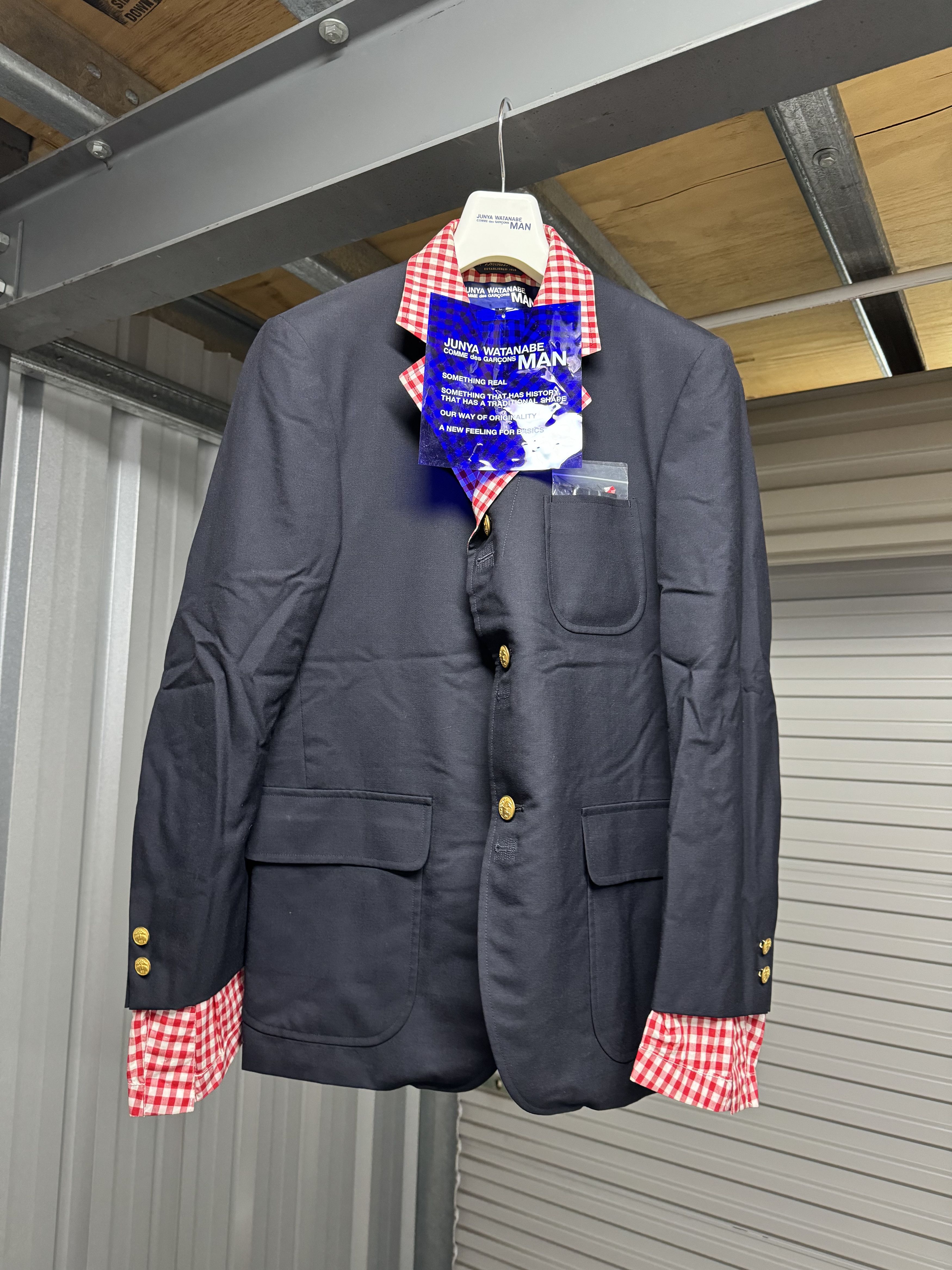 image of Man Brooks Brothers Reversible Blazer Ad2008 in Navy Red Gingham, Men's (Size Large)