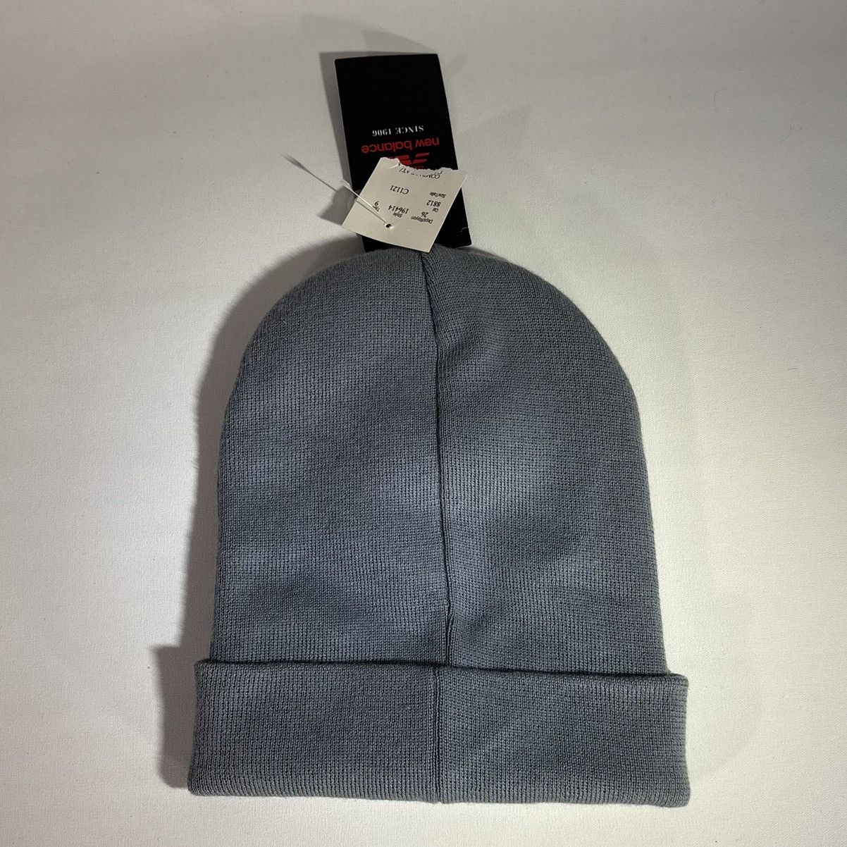 New Balance Vintage Y2K New Balance Minimal Logo Grey Winter Hat Beanie Size ONE SIZE - 3 Thumbnail