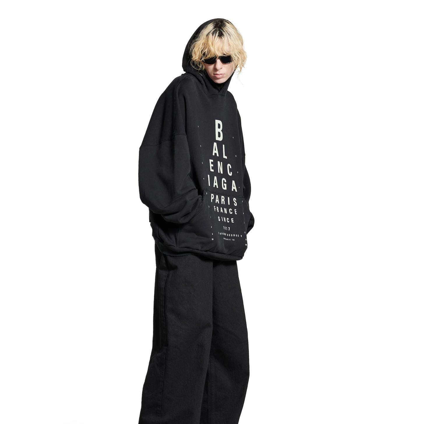Balenciaga BALENCIAGA WOMEN'S OPTICAL HOODIE SIZE S Size ONE SIZE - 3 Thumbnail