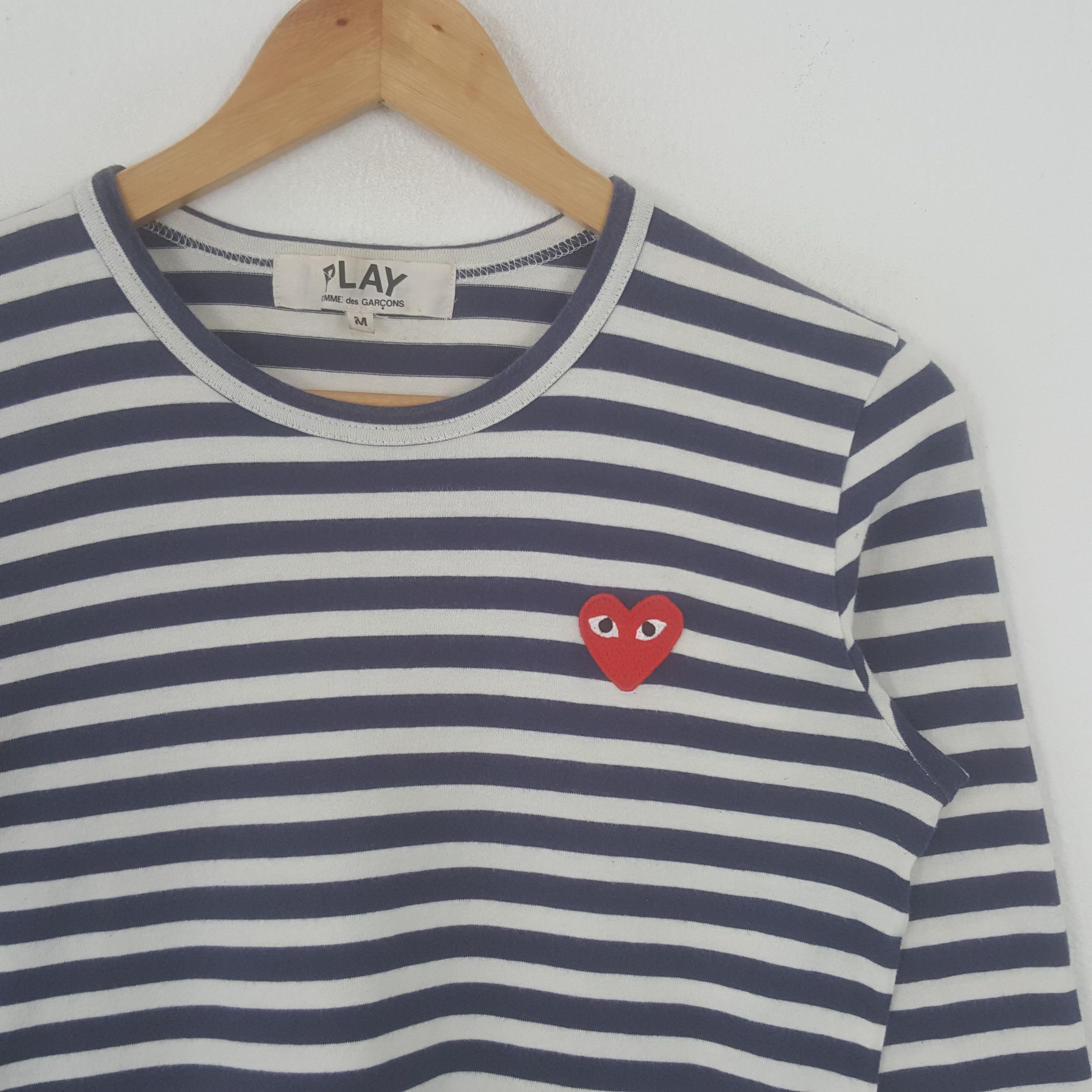 Comme des Garcons PLAY × Japanese Brand × Vintage Vintage Comme Des Garcons Play Japanese Striped T-shirt Size XS / US 0-2 / IT 36-38 - 2 Thumbnail