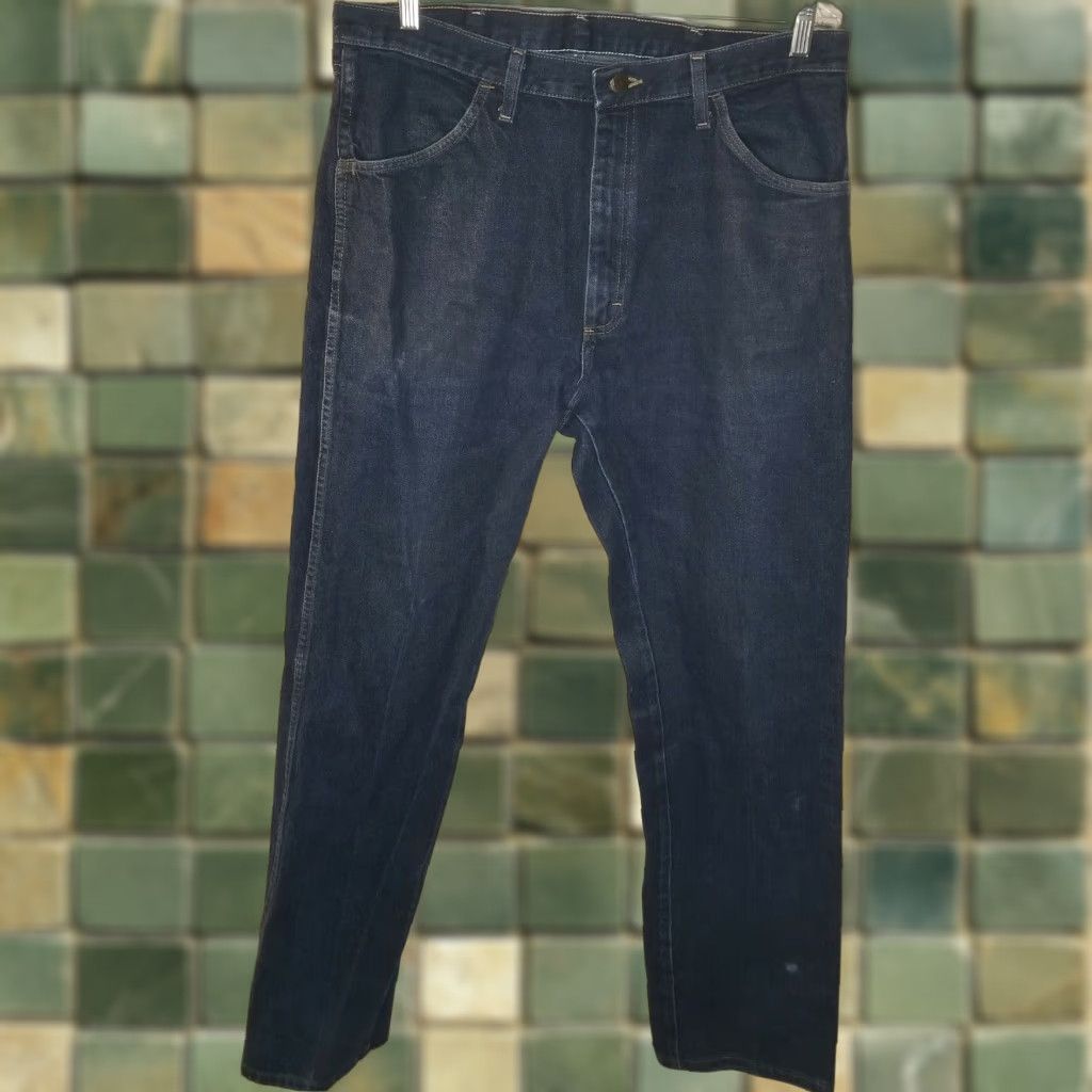 Vintage Rustler Mens Blue Straight Jeans Size 36x34 Size US 36 / EU 52 - 1 Thumbnail