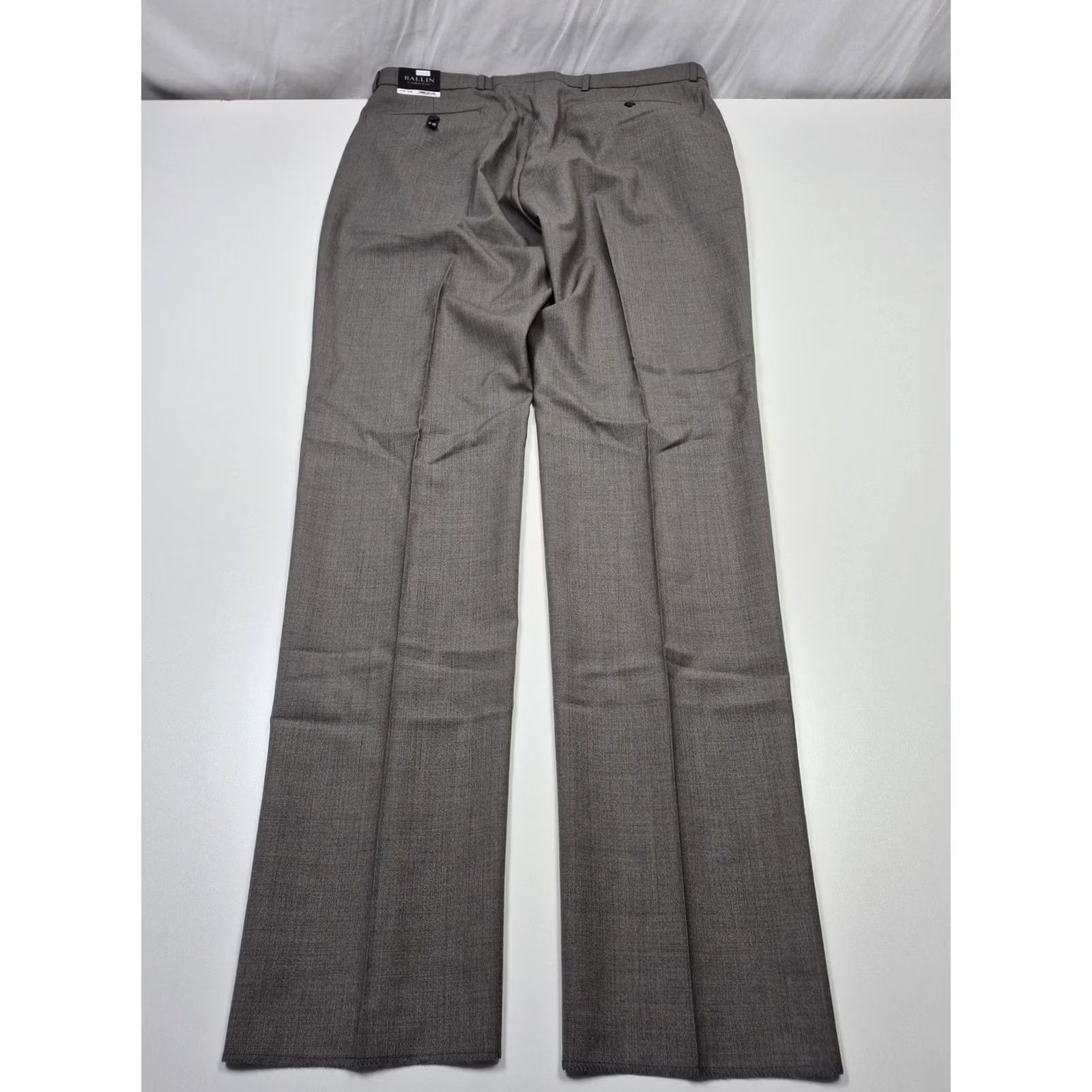 Vintage Ballin Mens Gray Wool Dress Pants Comfort-EZE Flat Front Straight 38x37 NWT Vintage? No Size US 38 / EU 54 - 6 Thumbnail