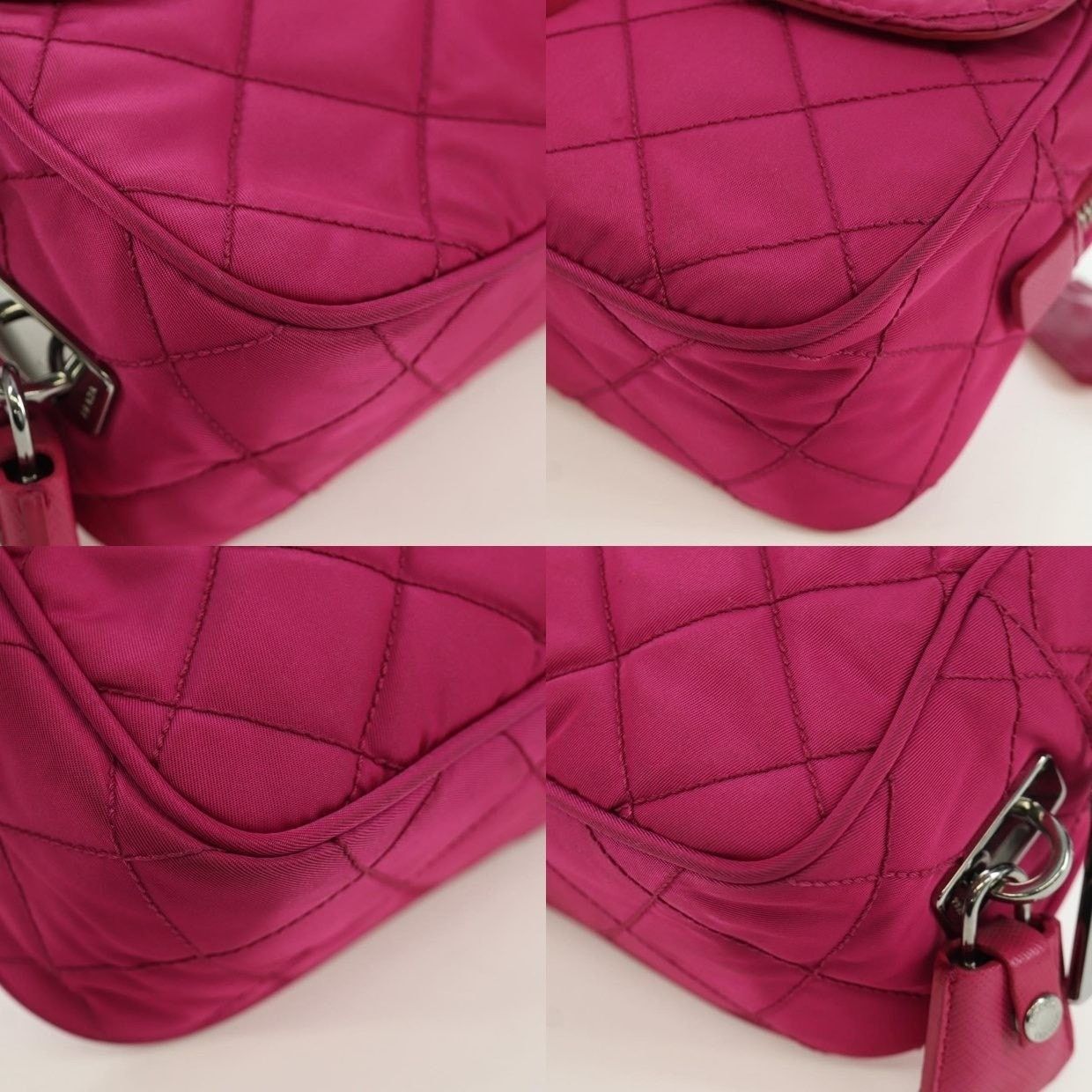 Prada Prada Nylon Chain Shoulder Bag Pink Size ONE SIZE - 12 Thumbnail