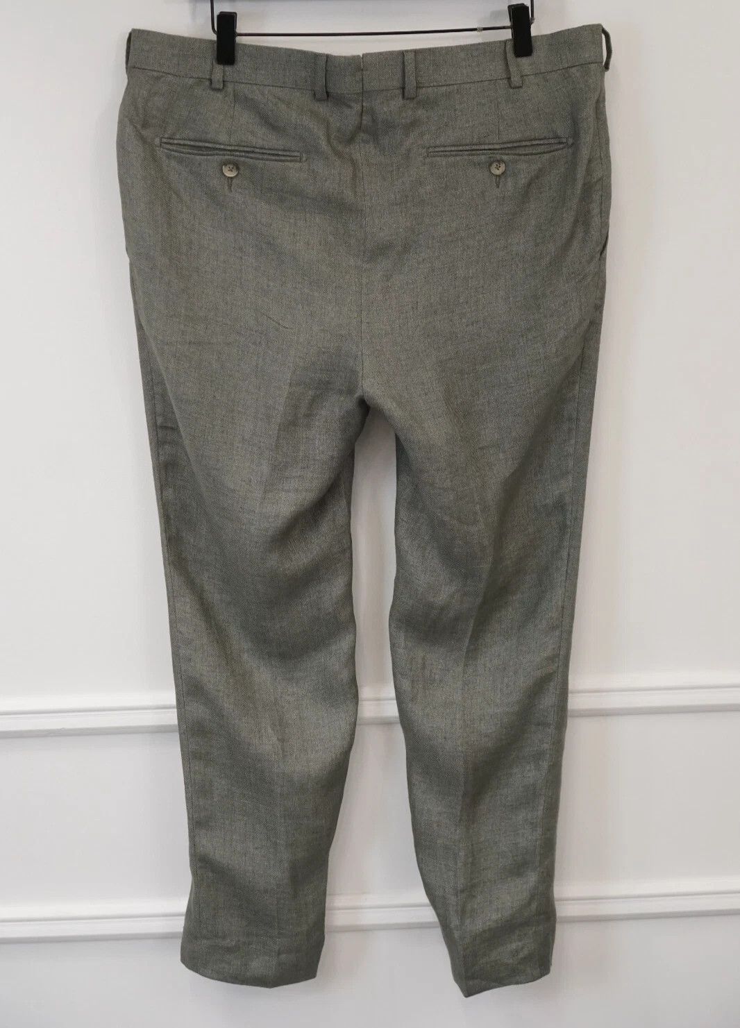 Suitsupply Men Suitsupply Trousers 100% Linen Green Soho Size UK/US34 Size 34R - 2 Thumbnail