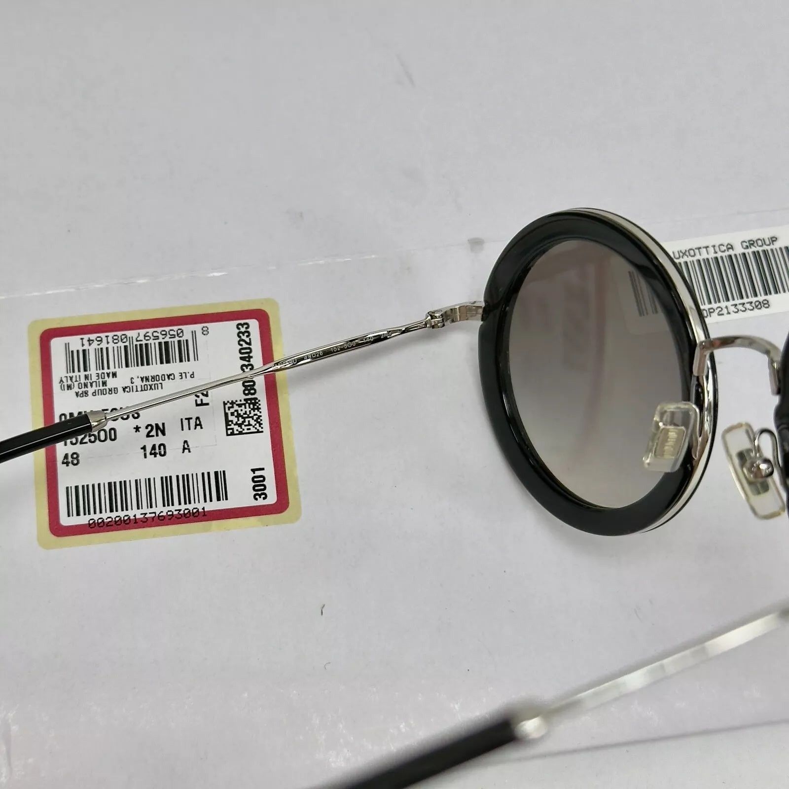 Miu Miu MIU MIU DELICE 59U Black Silver Crystal Stud Retro MU59US Size ONE SIZE - 3 Thumbnail
