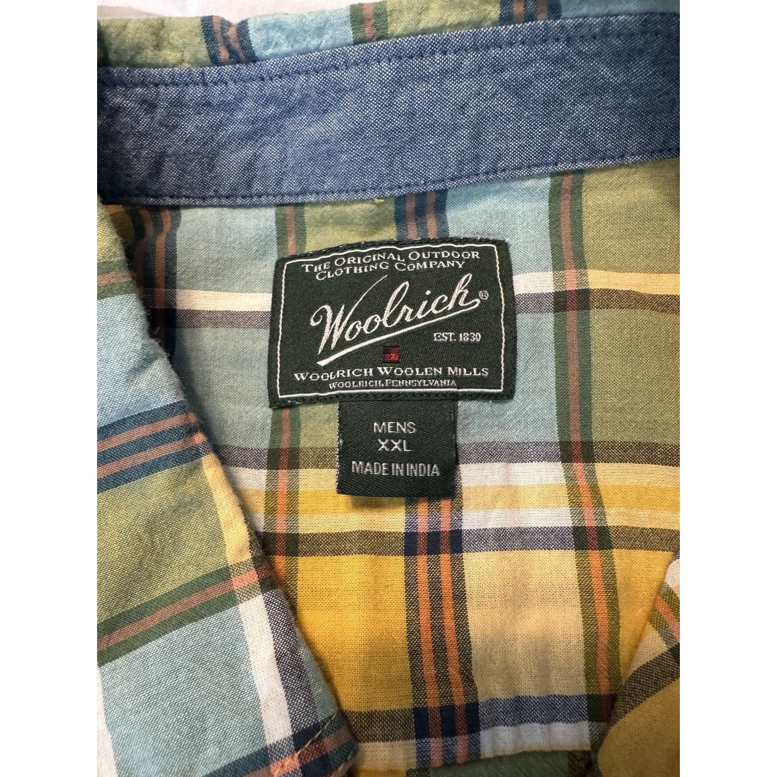 Woolrich Woolen Mills Woolrich Plaid Button Shirt Yellow/Blue XXL Outdoor Gorpcore Size US XXL / EU 58 / 5 - 13 Thumbnail
