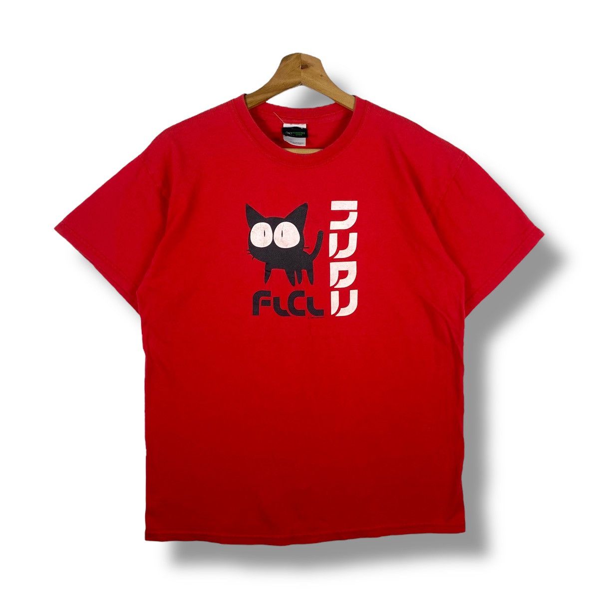 Vintage 90's FLCL Fooly Cooly Takkun Cat Anime Manga Tee