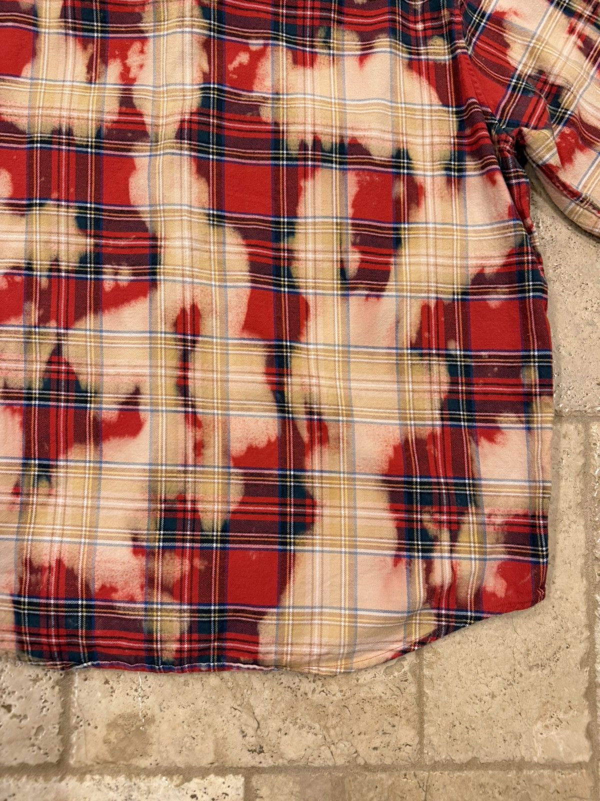 Celine Celine x Hedi FW23 Bleached Tartan Plaid Red Flannel Shirt Size US XL / EU 56 / 4 - 12 Thumbnail