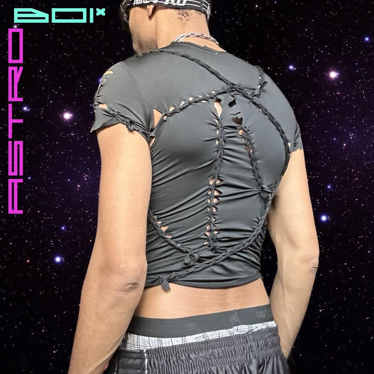 Designer ASTROBOI*'Barley There'Black Braided Compression Top-Medium Size US L / EU 52-54 / 3 - 5 Thumbnail