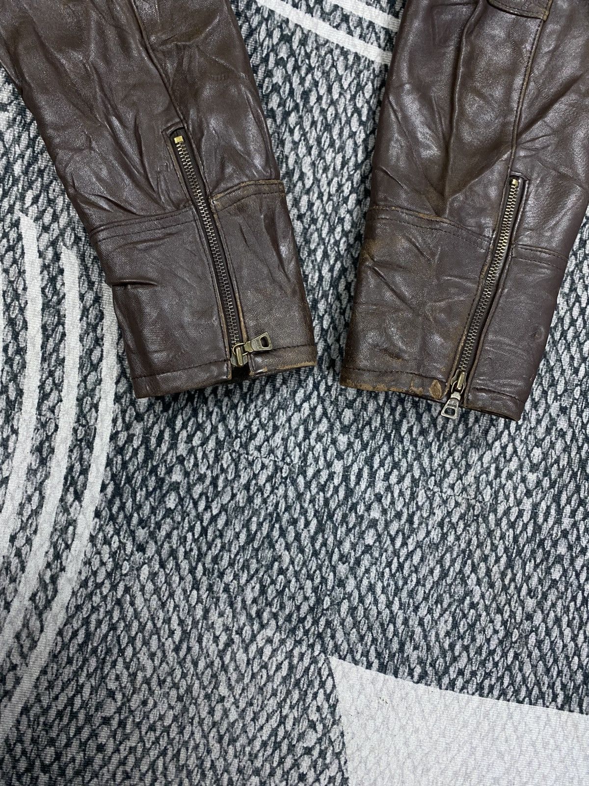 Genuine Leather Vintage N’GENE Genuine Stand-Up Collar Leather Bikers Jacket Size US M / EU 48-50 / 2 - 8 Thumbnail
