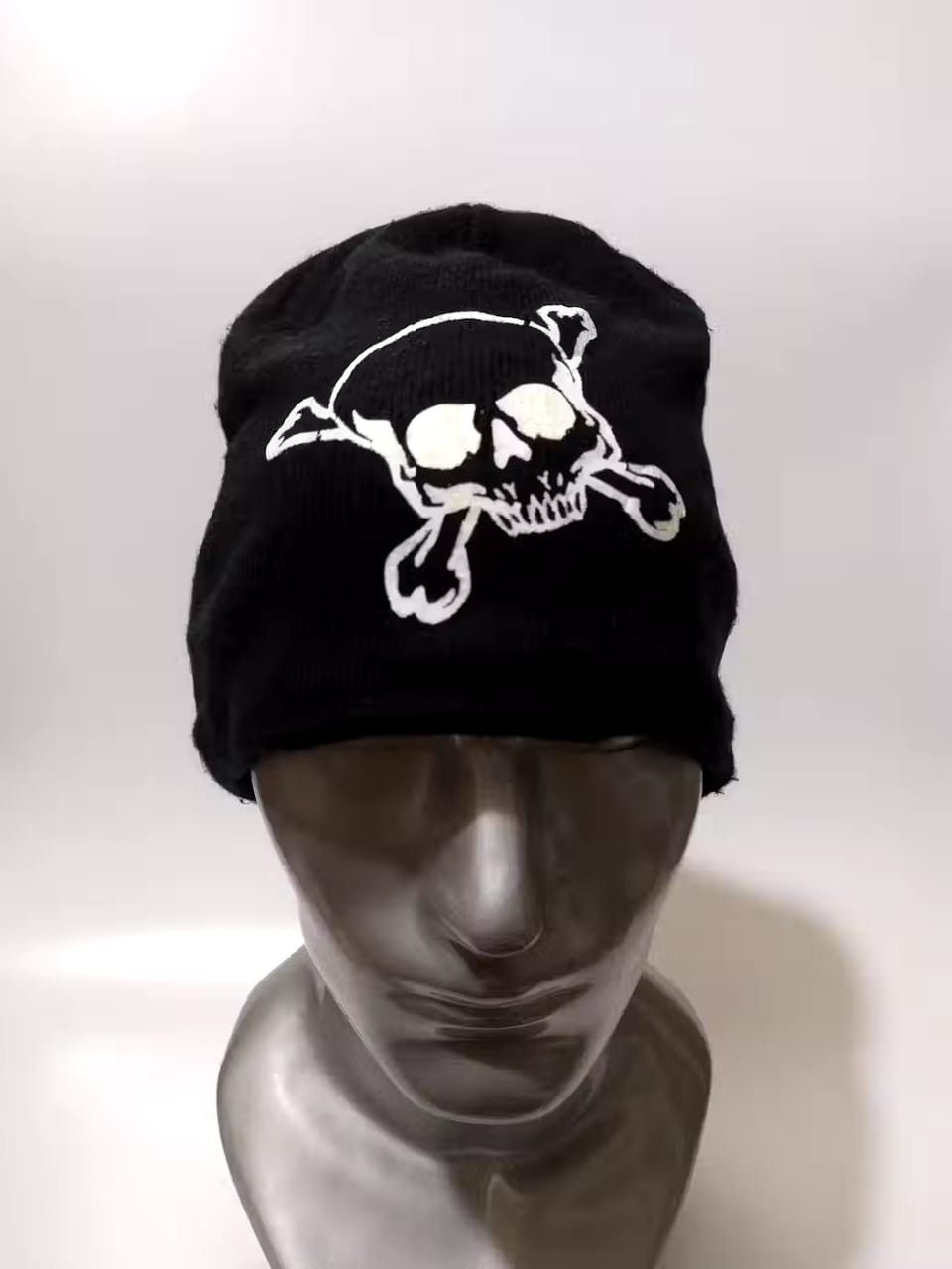 image of Avant Garde Skull Skeleton Punk Bondage Beanie Hats in Black, Men's