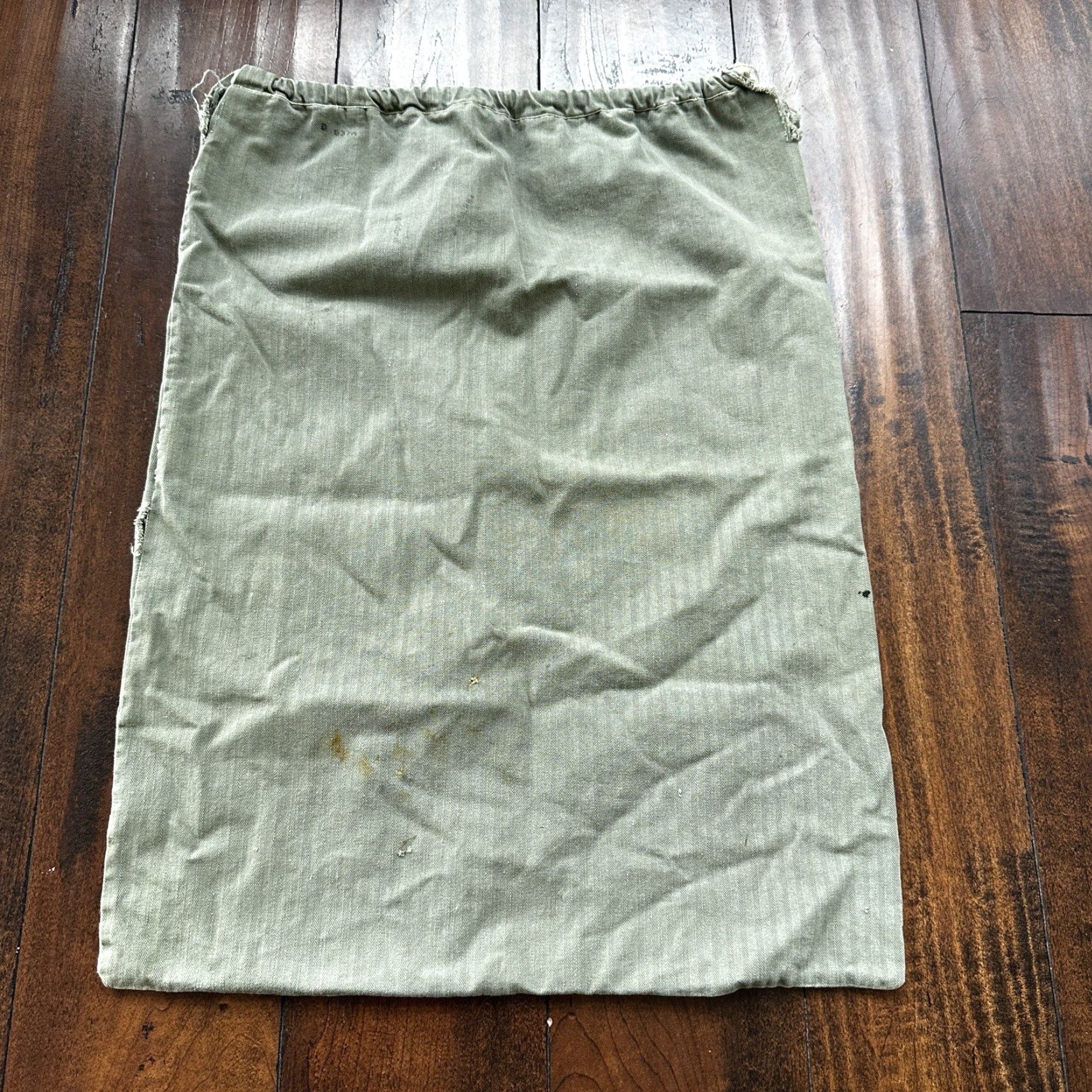 Vintage VTG WWII HBT Garment Laundry Bag Military Denim 1940s 40s 50s Stencil Green Canvas Bag Size ONE SIZE - 6 Thumbnail