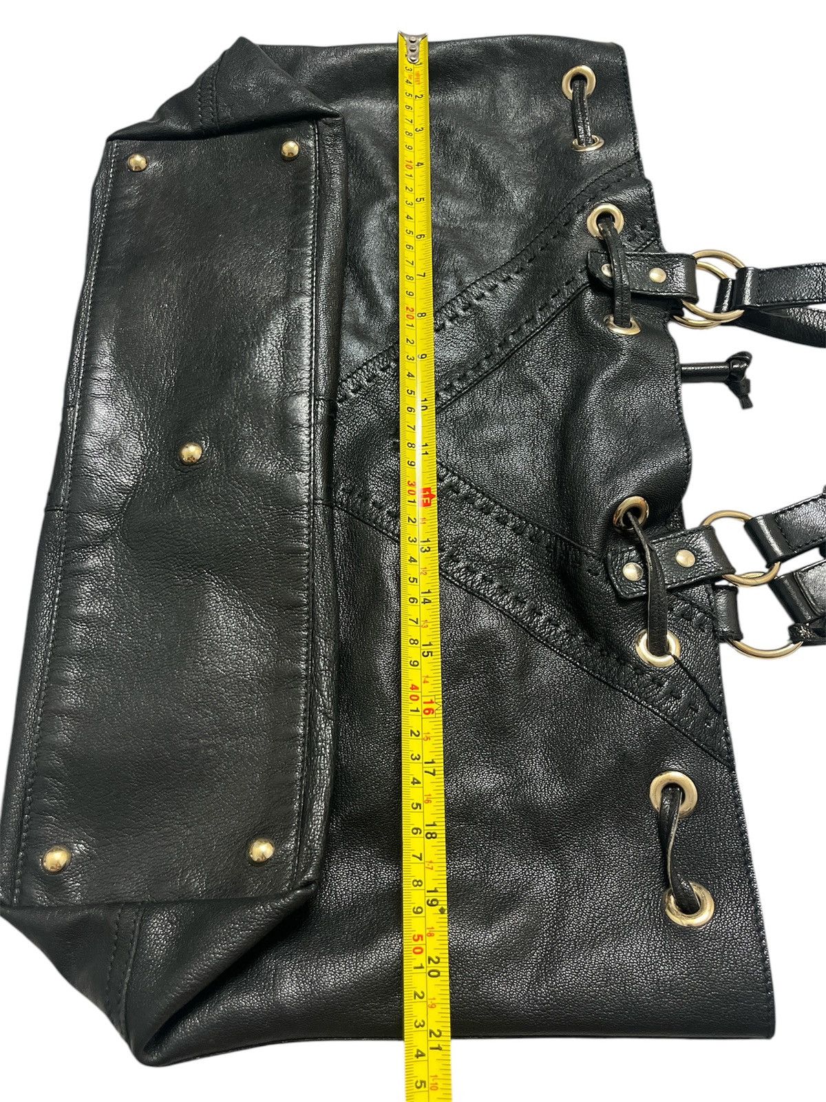 Yves Saint Laurent Calfskin Reversible Double Sac Y Tote Black Gold Size ONE SIZE - 9 Thumbnail